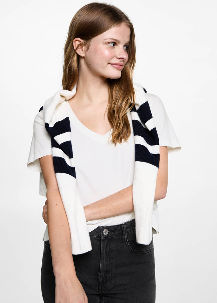 V-neck T-shirt — Off White
