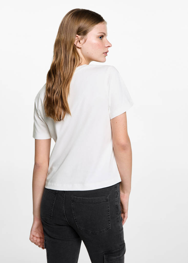 V-neck T-shirt — Off White