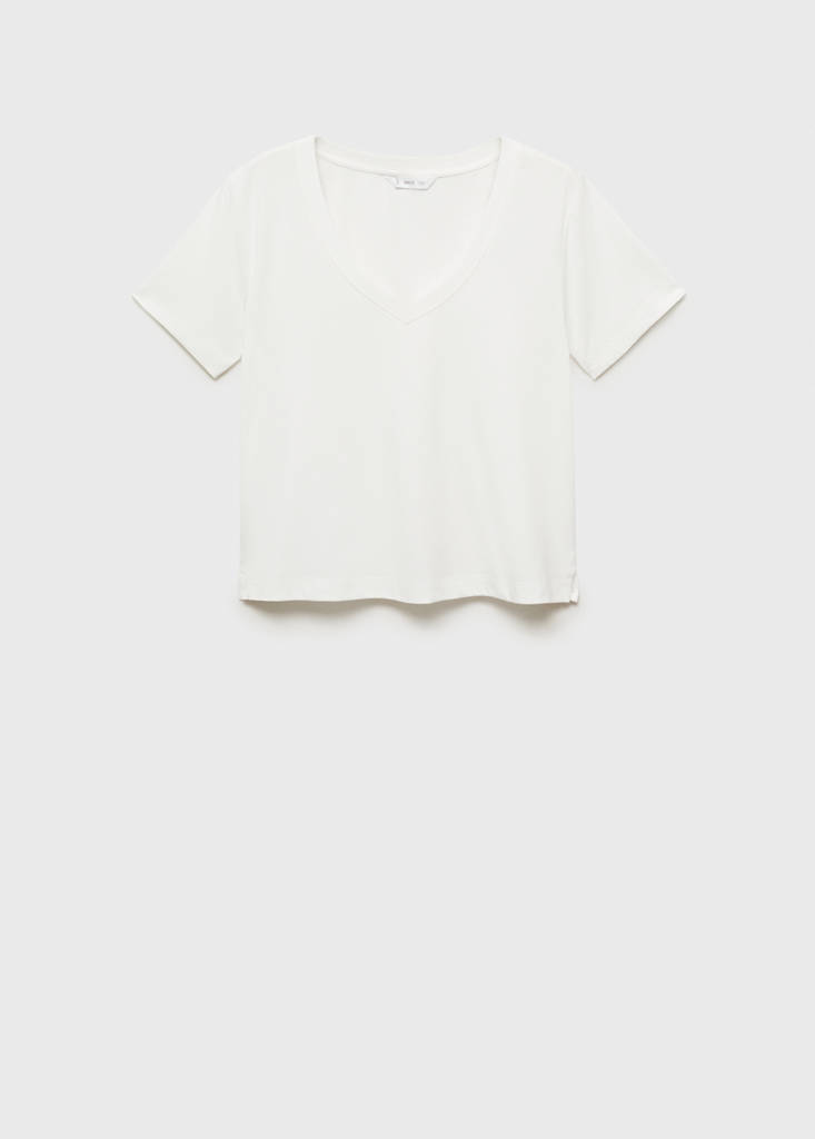 V-neck T-shirt — Off White
