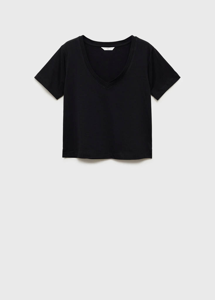 V-neck T-shirt — Black