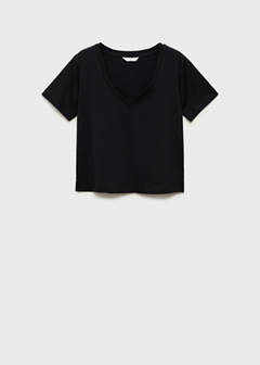 V-neck T-shirt — Black 3