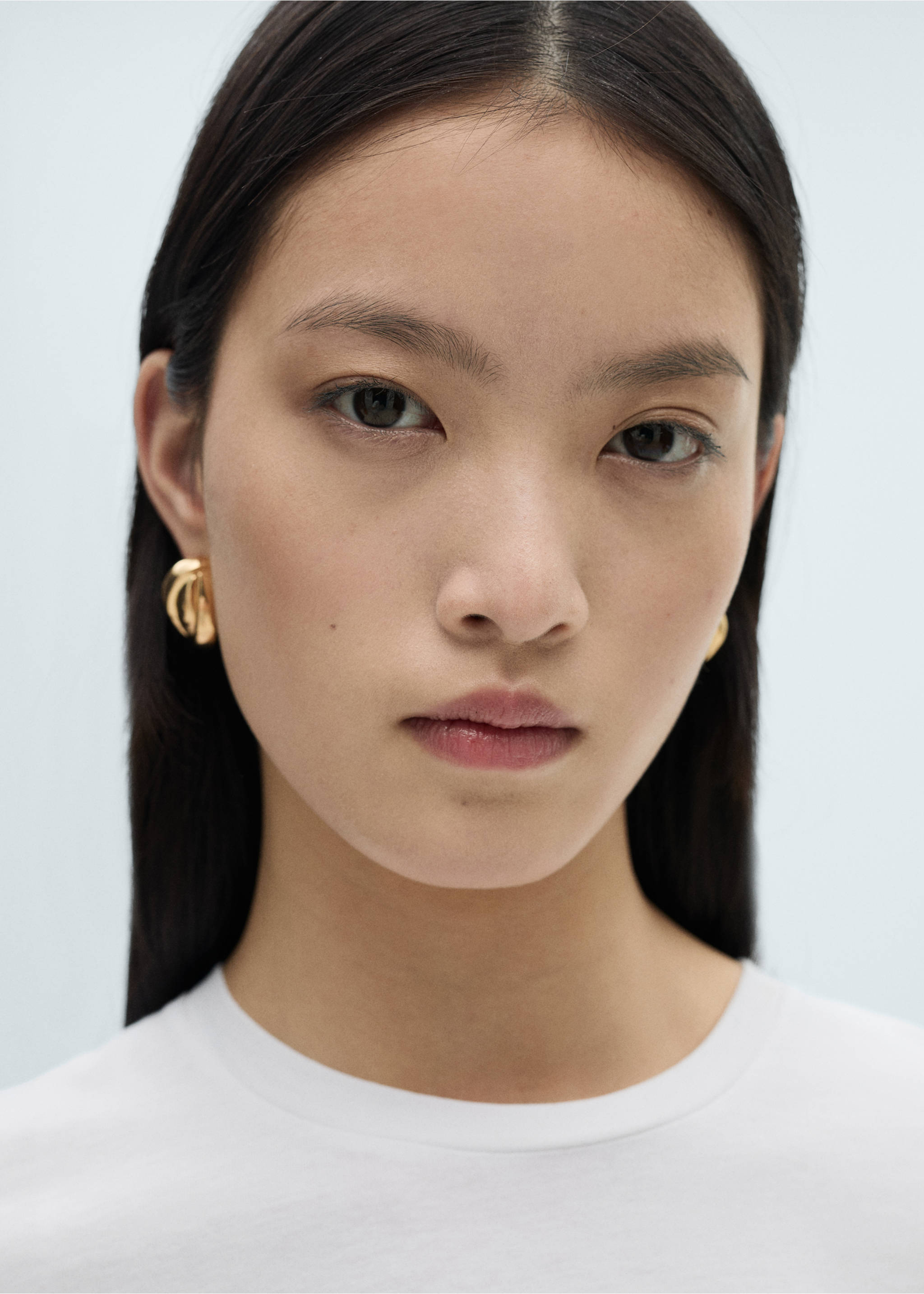 Cotton t-shirt with knot detail - Details of the article 1, White. Ref: 87012531-00.