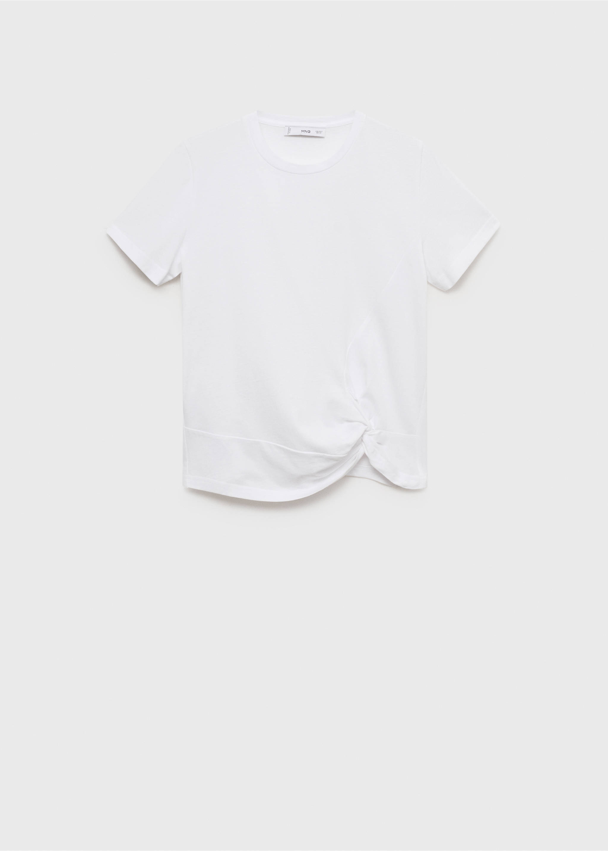 Cotton t-shirt with knot detail - Article without model, White. Ref: 87012531-00.