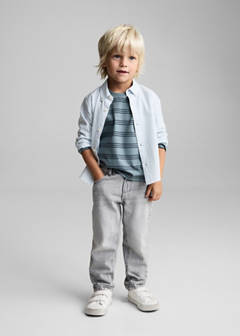 Striped cotton shirt — Aqua Green 2