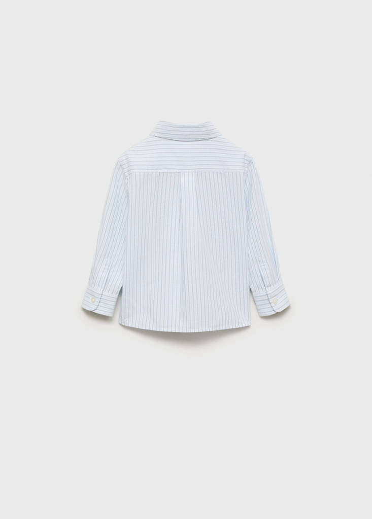 Striped cotton shirt — Aqua Green
