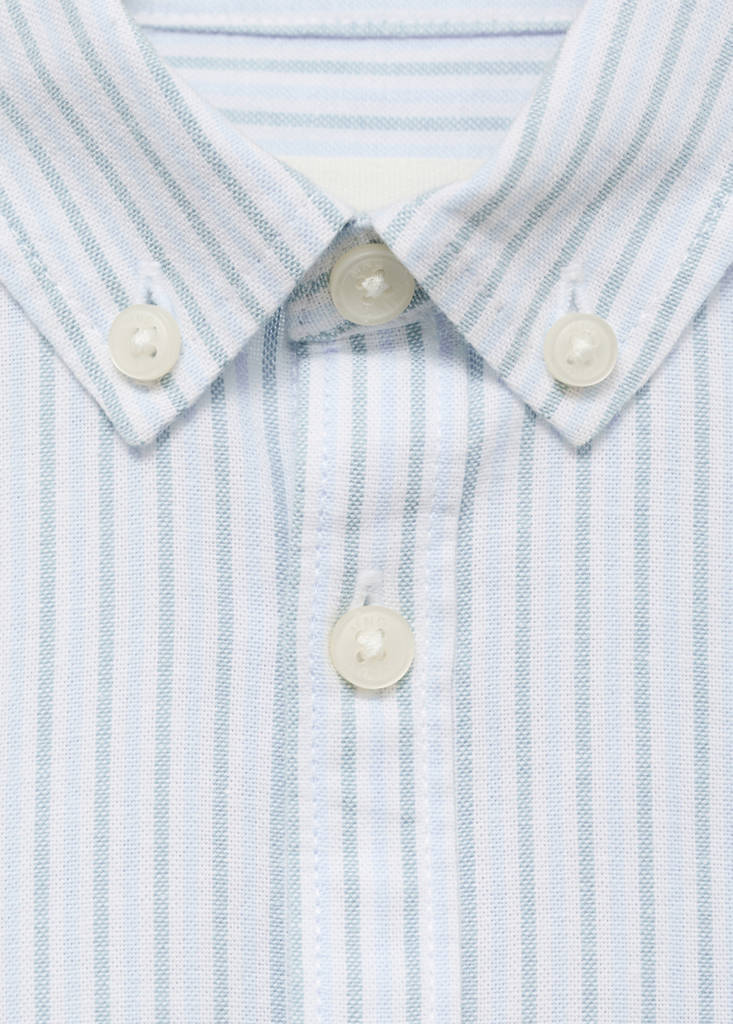 Striped cotton shirt — Aqua Green