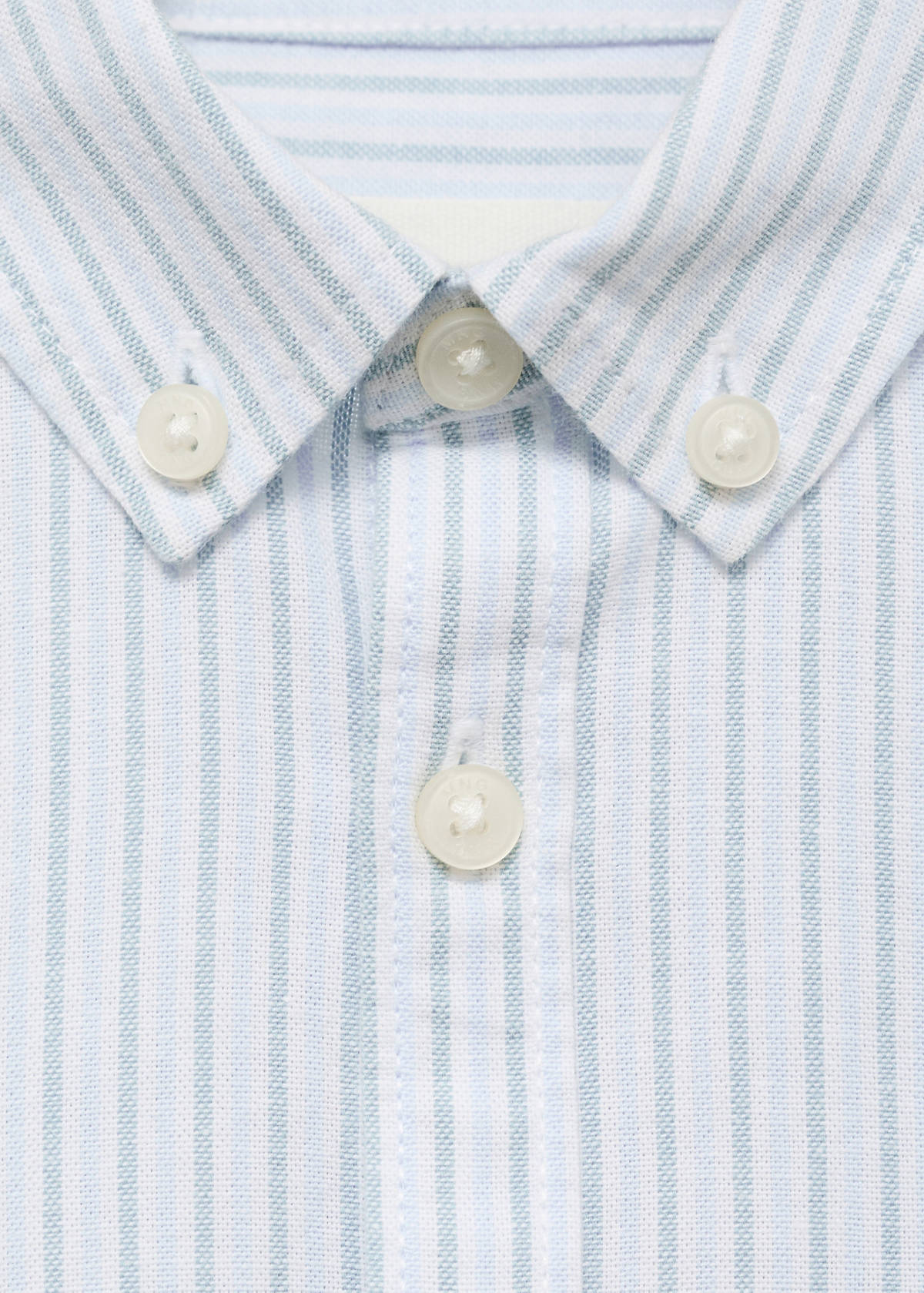 Striped cotton shirt — Aqua Green