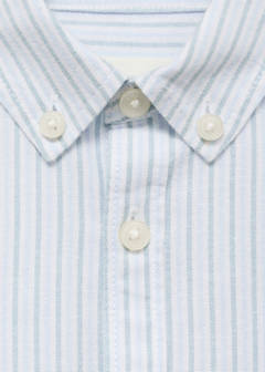 Striped cotton shirt — Aqua Green 5