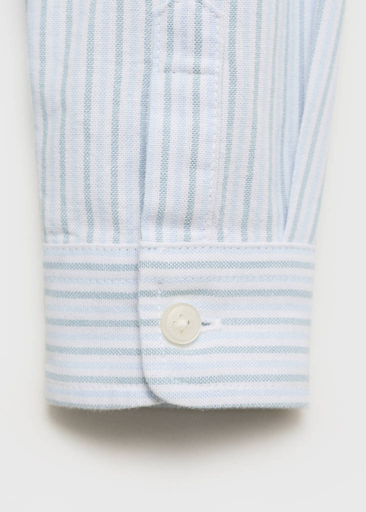 Striped cotton shirt — Aqua Green