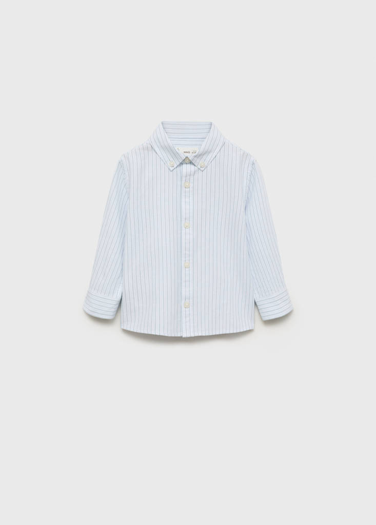 Striped cotton shirt — Aqua Green