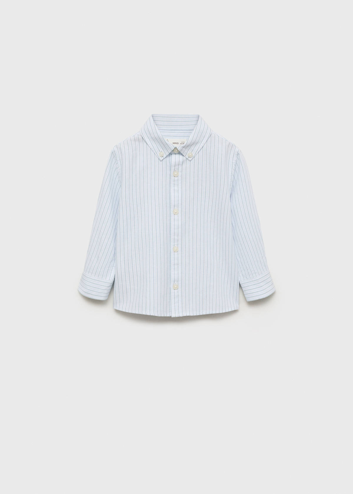 Striped cotton shirt — Aqua Green
