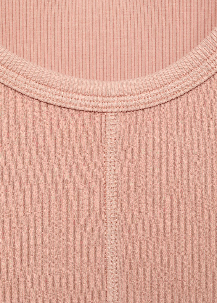Ribbed crop T-shirt — Pale Pink