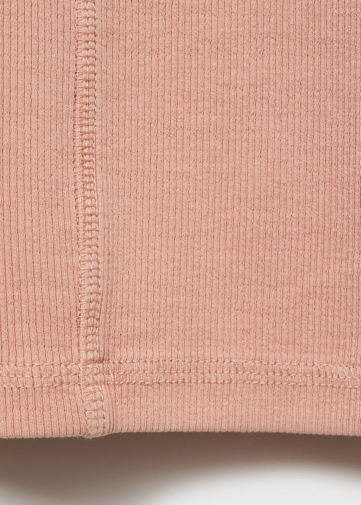 Ribbed crop T-shirt — Pale Pink