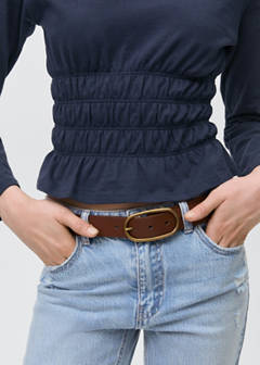 T-shirt with gathered waist — Dark Navy 5