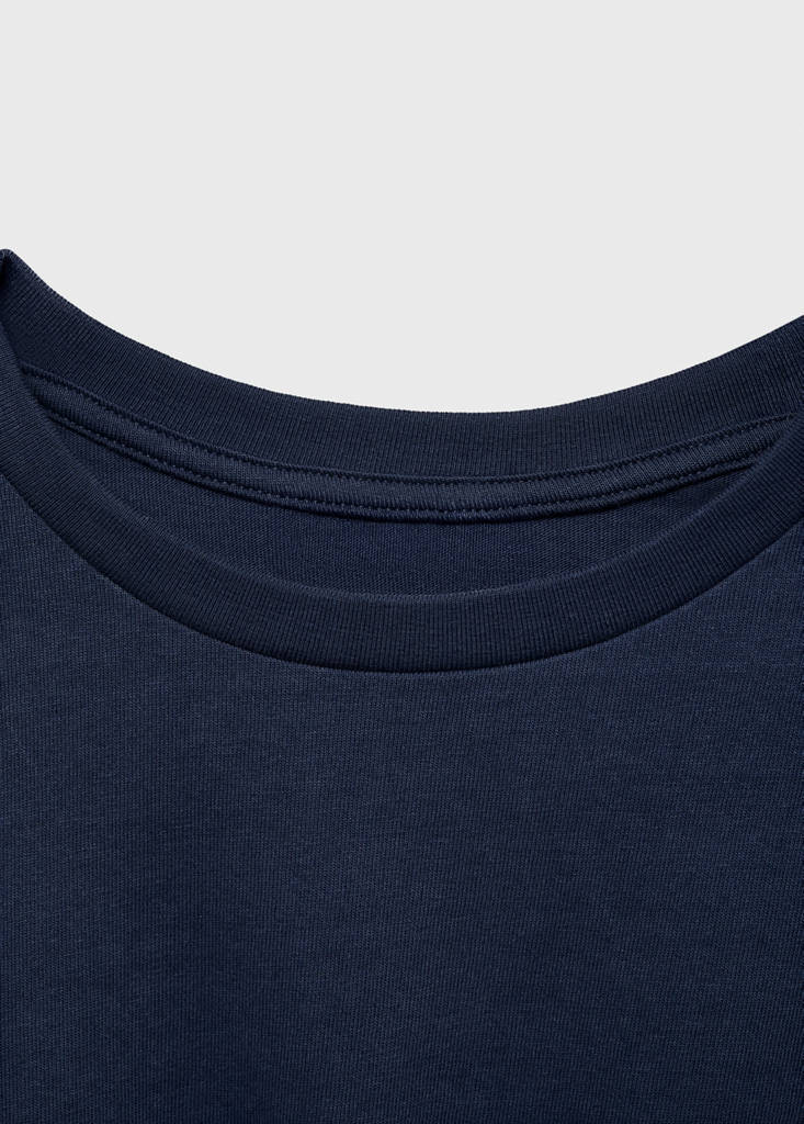 T-shirt with gathered waist — Dark Navy