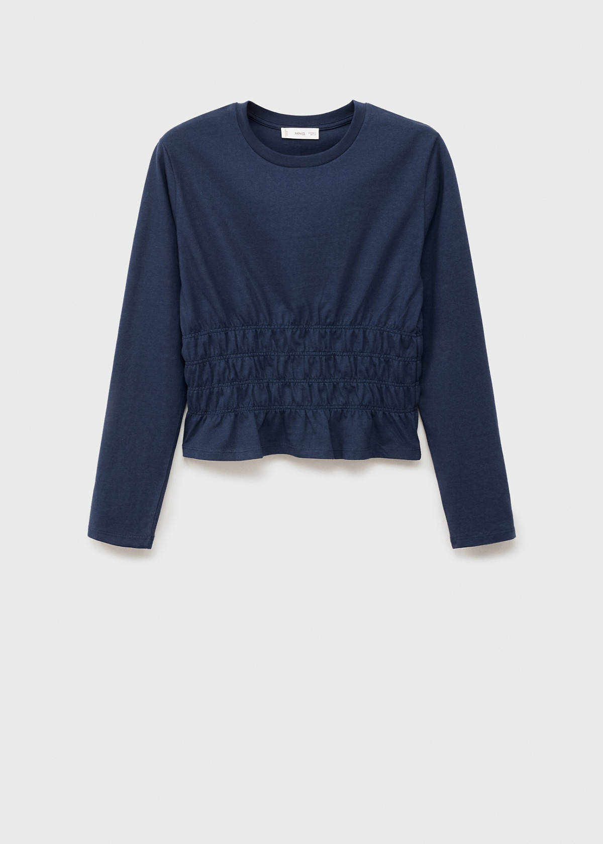 T-shirt with gathered waist — Dark Navy