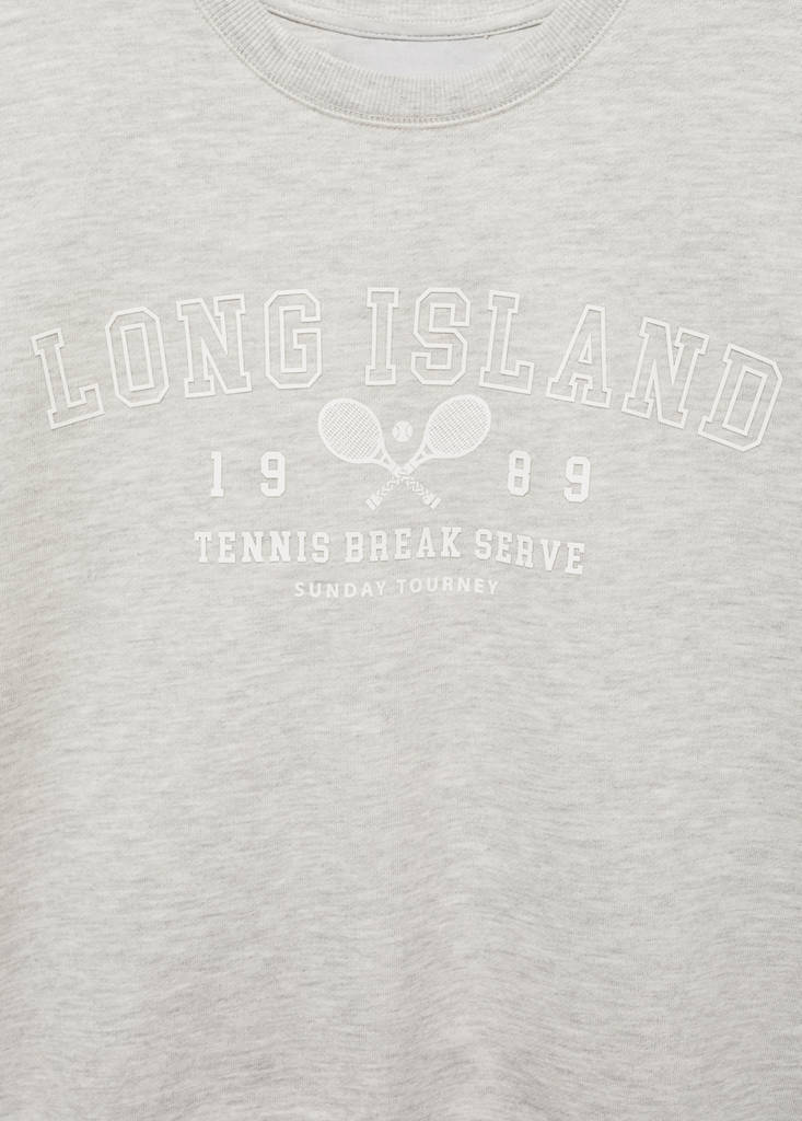 Printed cotton sweatshirt — Light Heather Grey