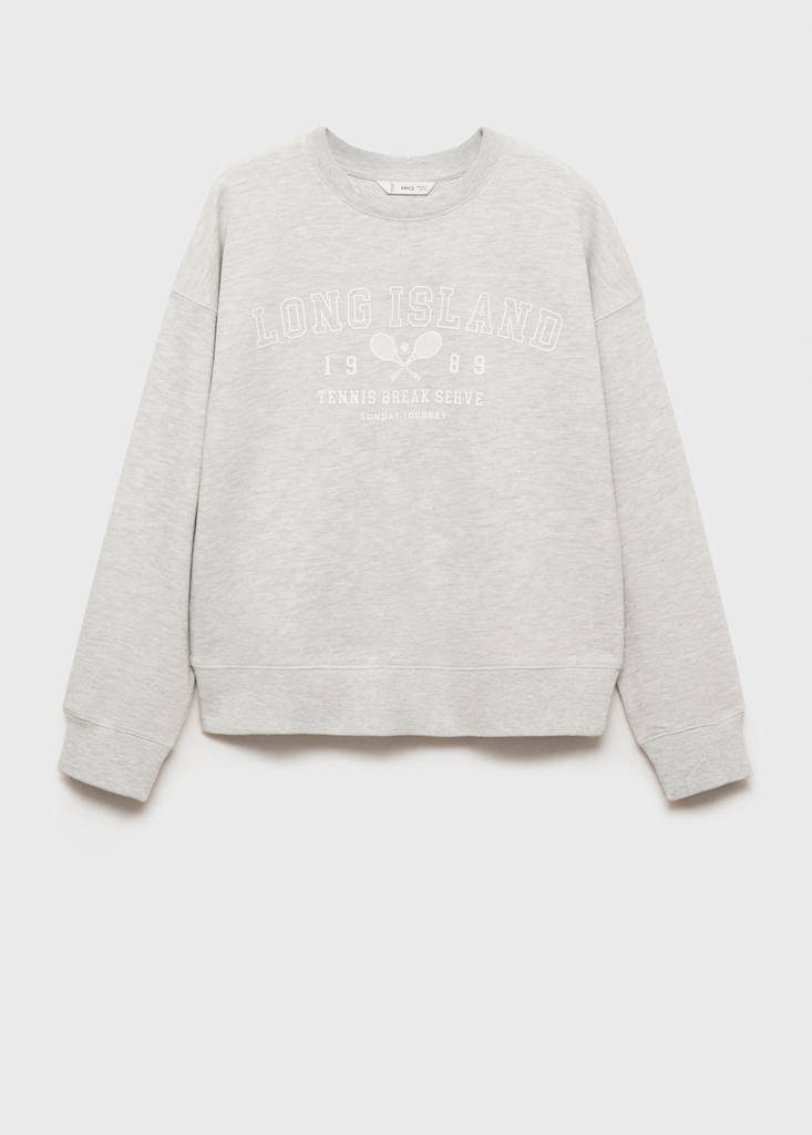 Printed cotton sweatshirt — Light Heather Grey