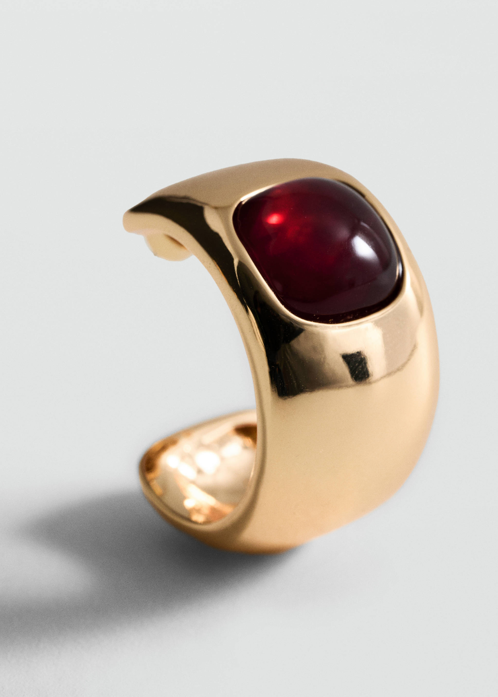 Resin appliqué hoop earrings - Medium plane