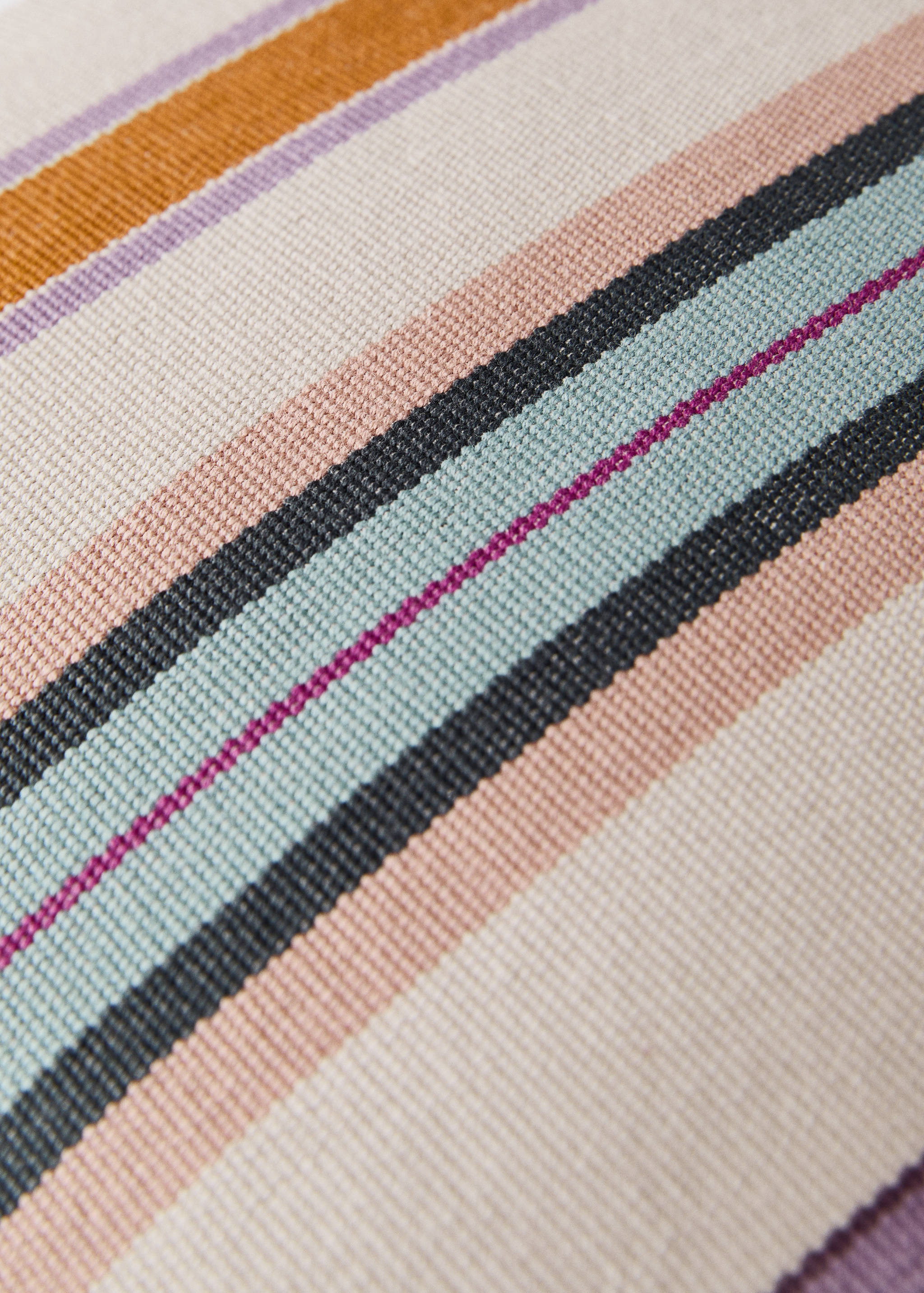 Cotton cushion cover with woven stripe 50x50cm - Details of the article 3