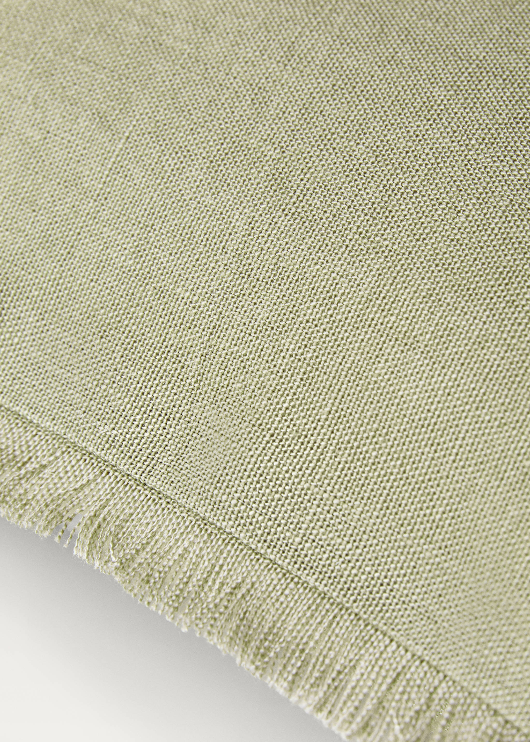 Linen cushion cover with fringes 50x50 cm - Details of the article 1