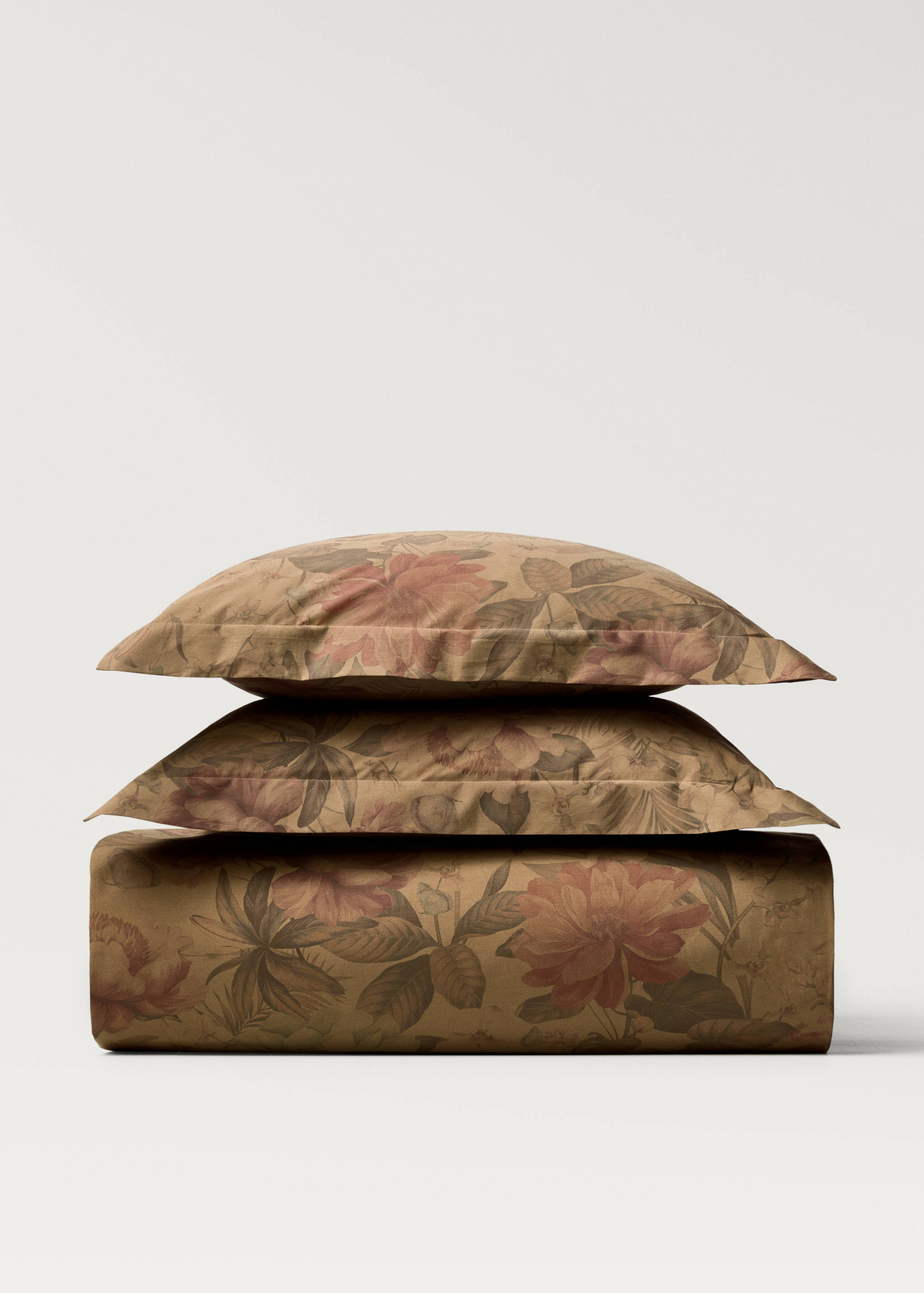 Cotton percale multi-colored floral-print duvet cover for 150/160cm bed - Article without model