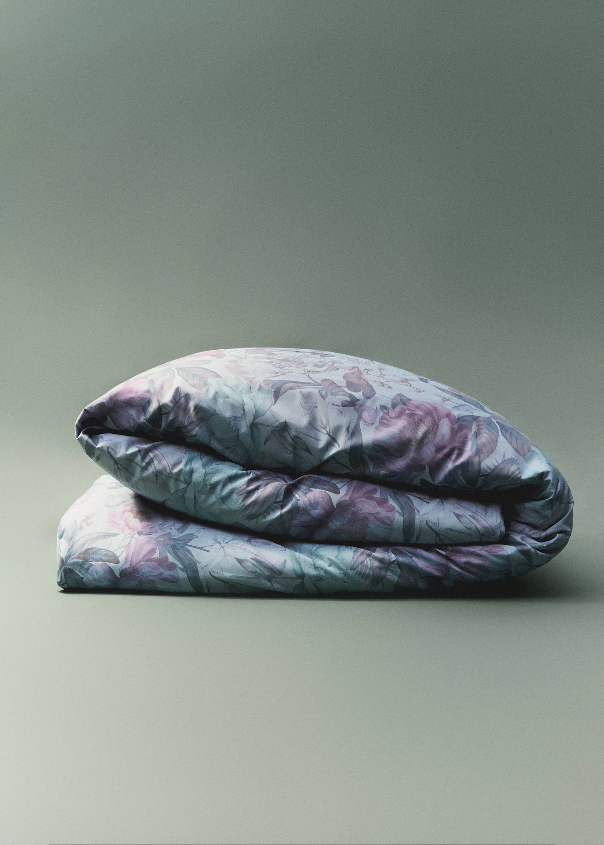 Cotton percale multi-colored floral-print duvet cover for 150/160cm bed - Details of the article 8