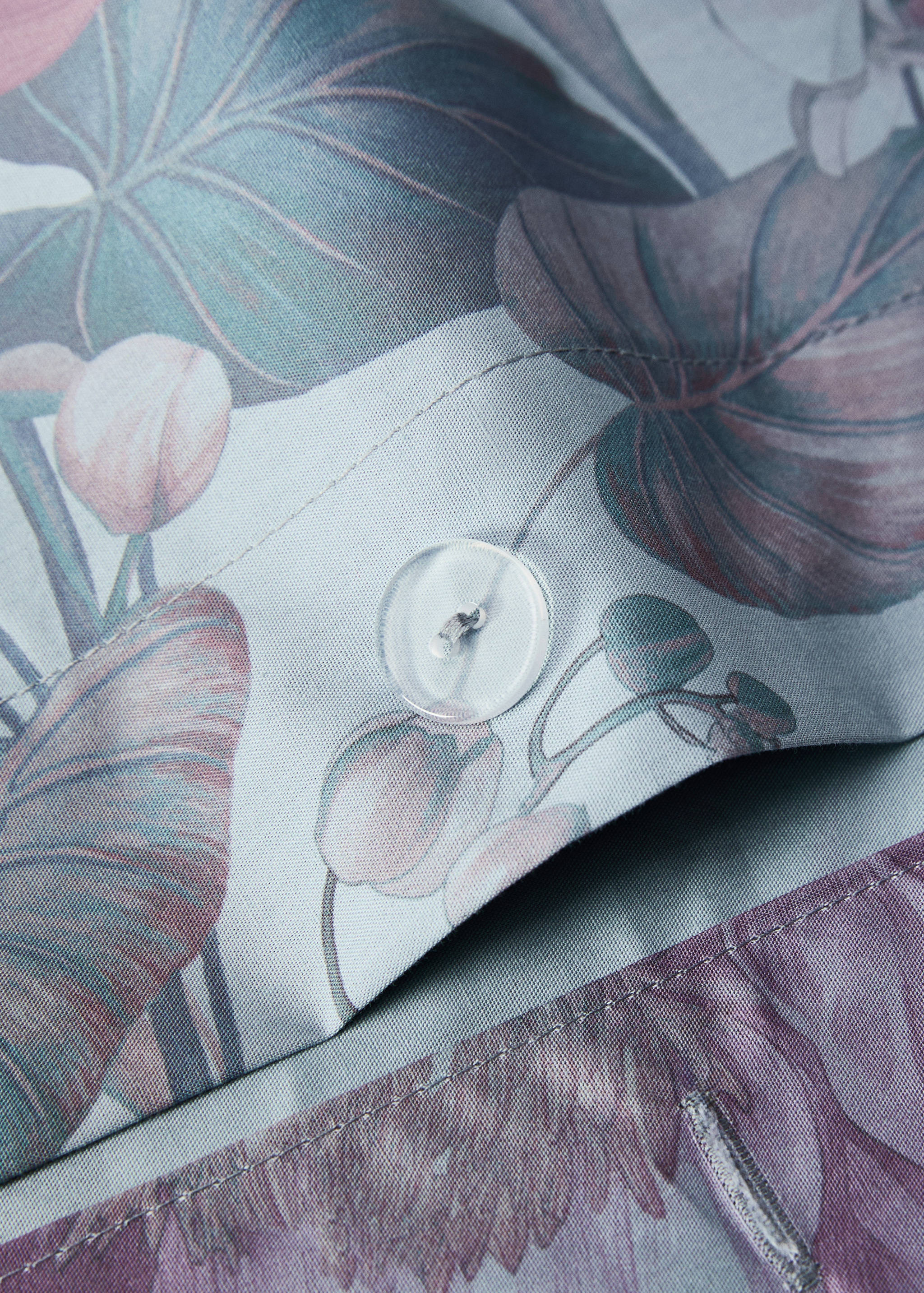 Cotton percale multi-colored floral-print duvet cover for 150/160cm bed - Details of the article 1