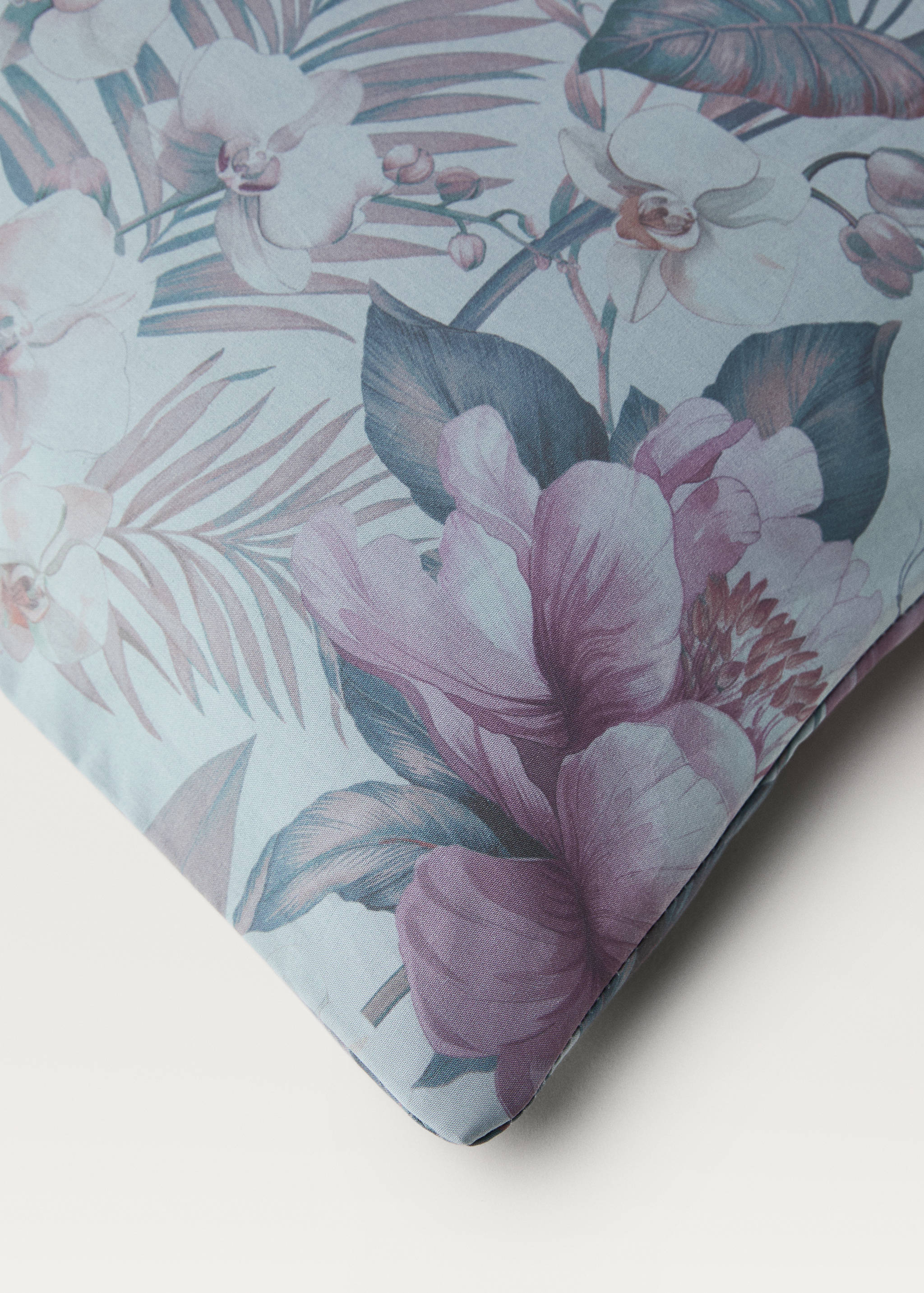 Cotton percale multi-colored floral-print duvet cover for 150/160cm bed - Details of the article 2