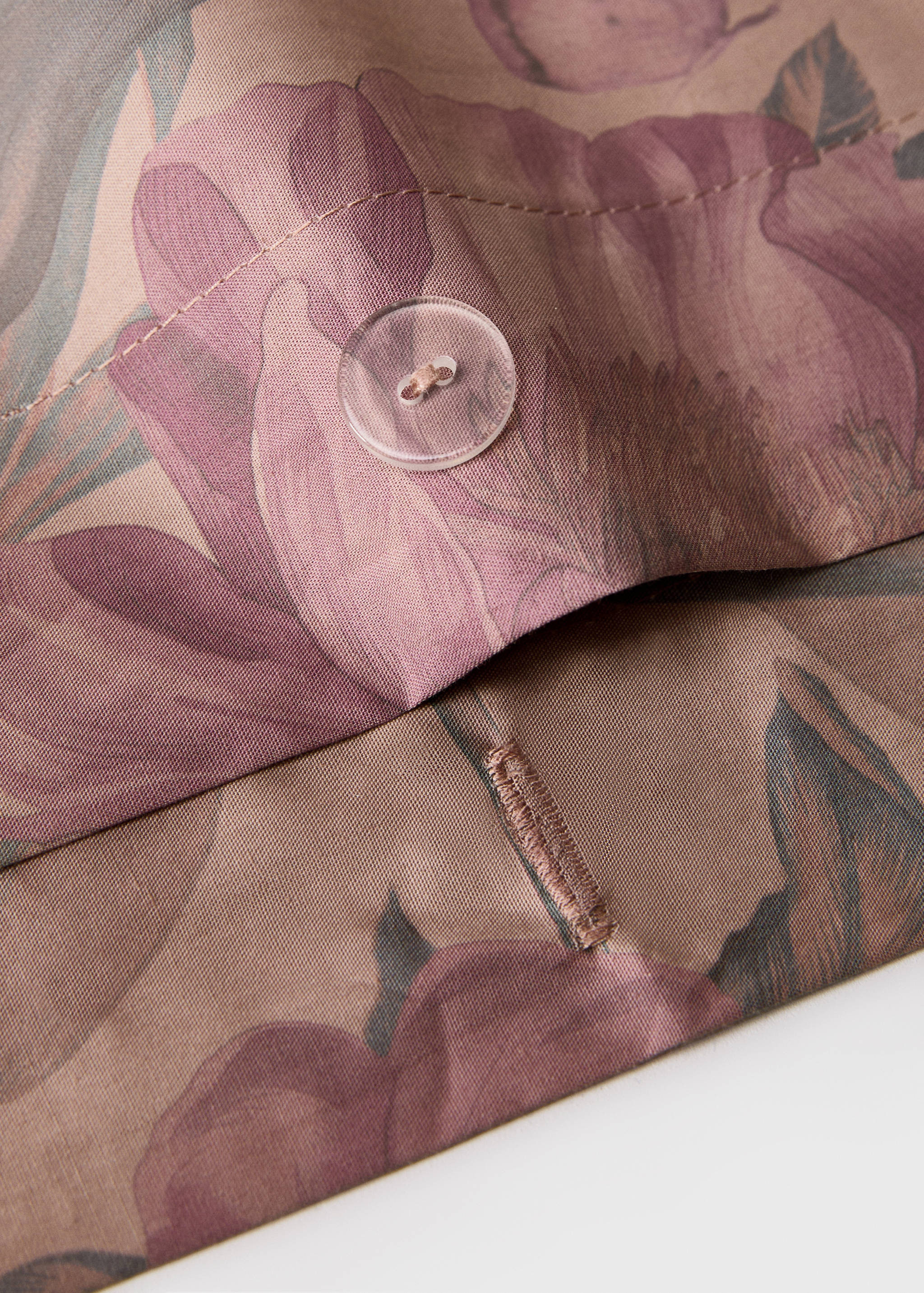 Cotton percale multi-colored floral-print duvet cover for 150/160cm bed - Details of the article 1