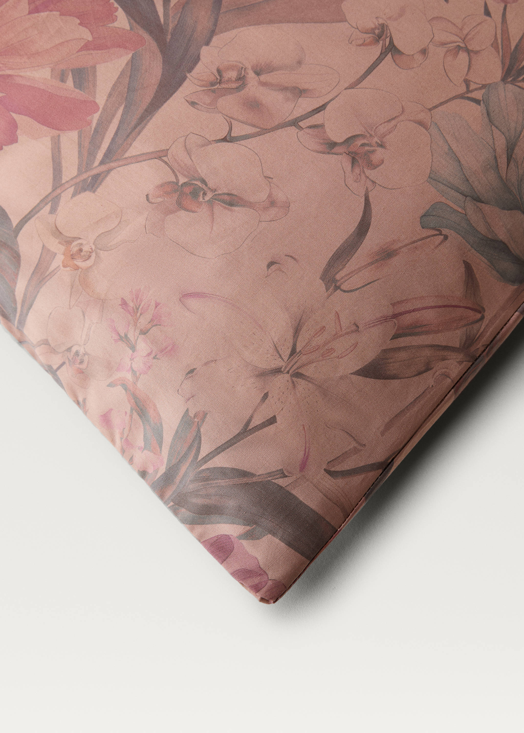 Cotton percale multi-colored floral-print duvet cover for 150/160cm bed - Details of the article 2