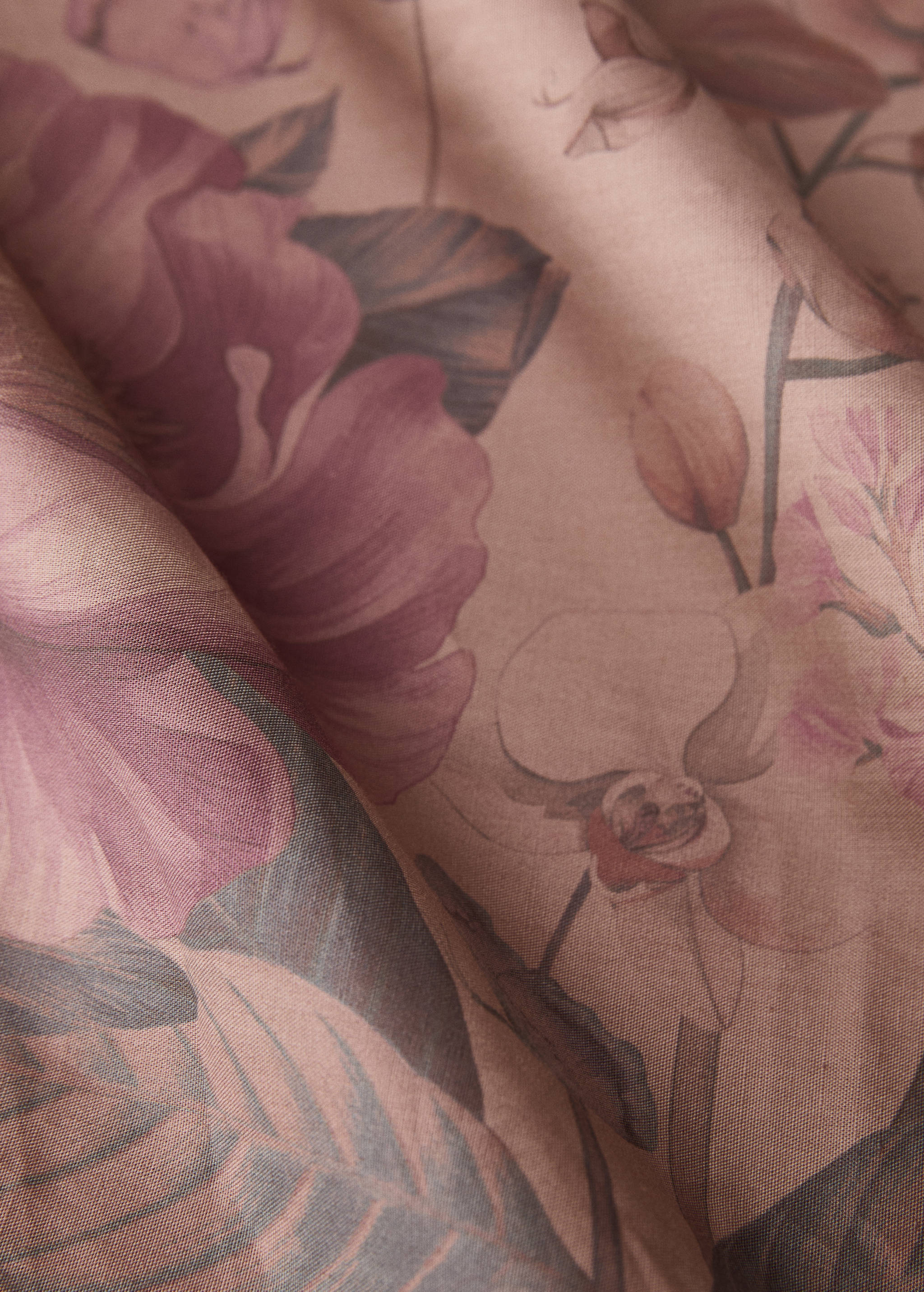 Cotton percale multi-colored floral-print duvet cover for 150/160cm bed - Details of the article 3