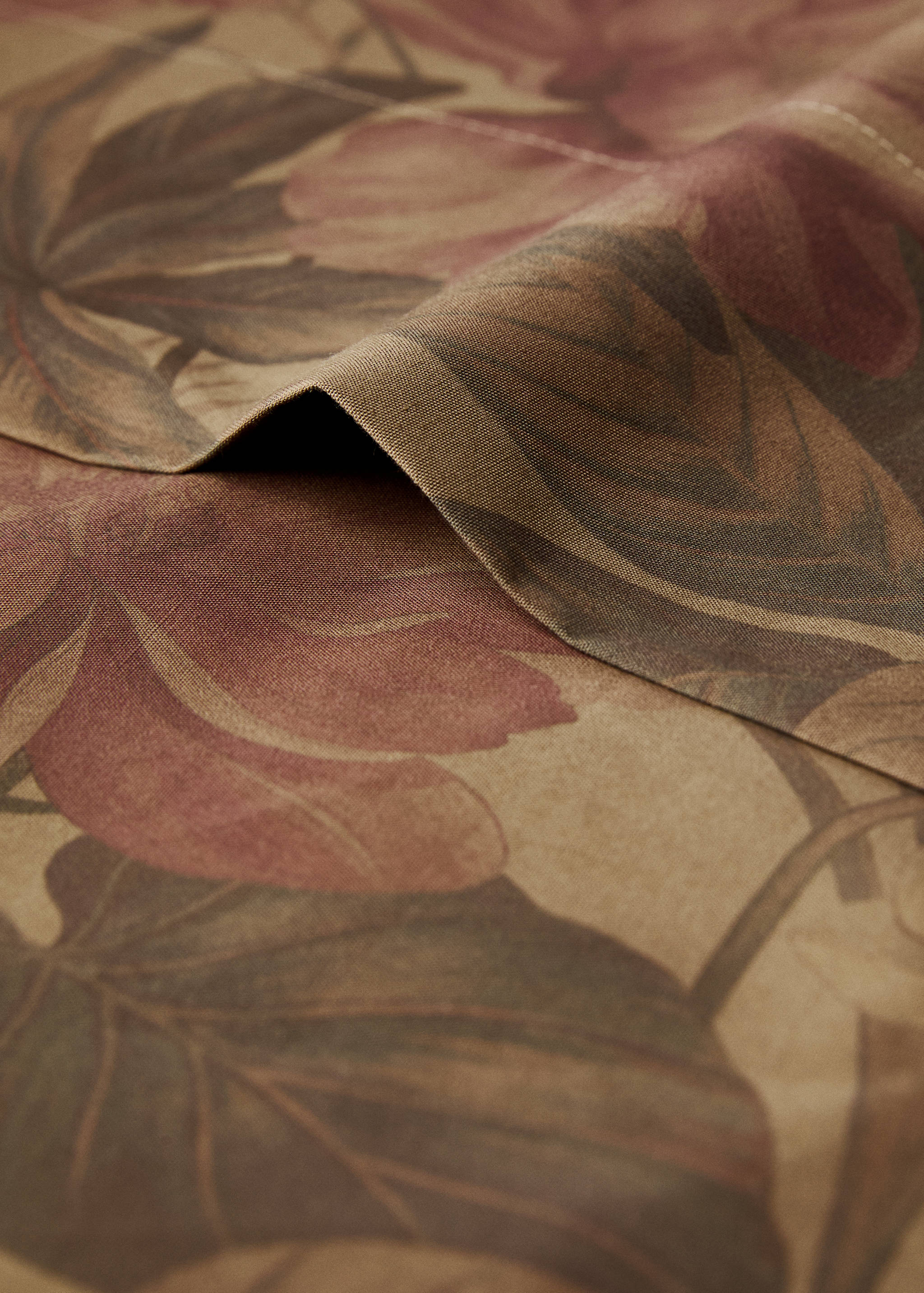 Cotton percale multi-coloured floral-print top sheet for 180/200cm bed - Details of the article 1