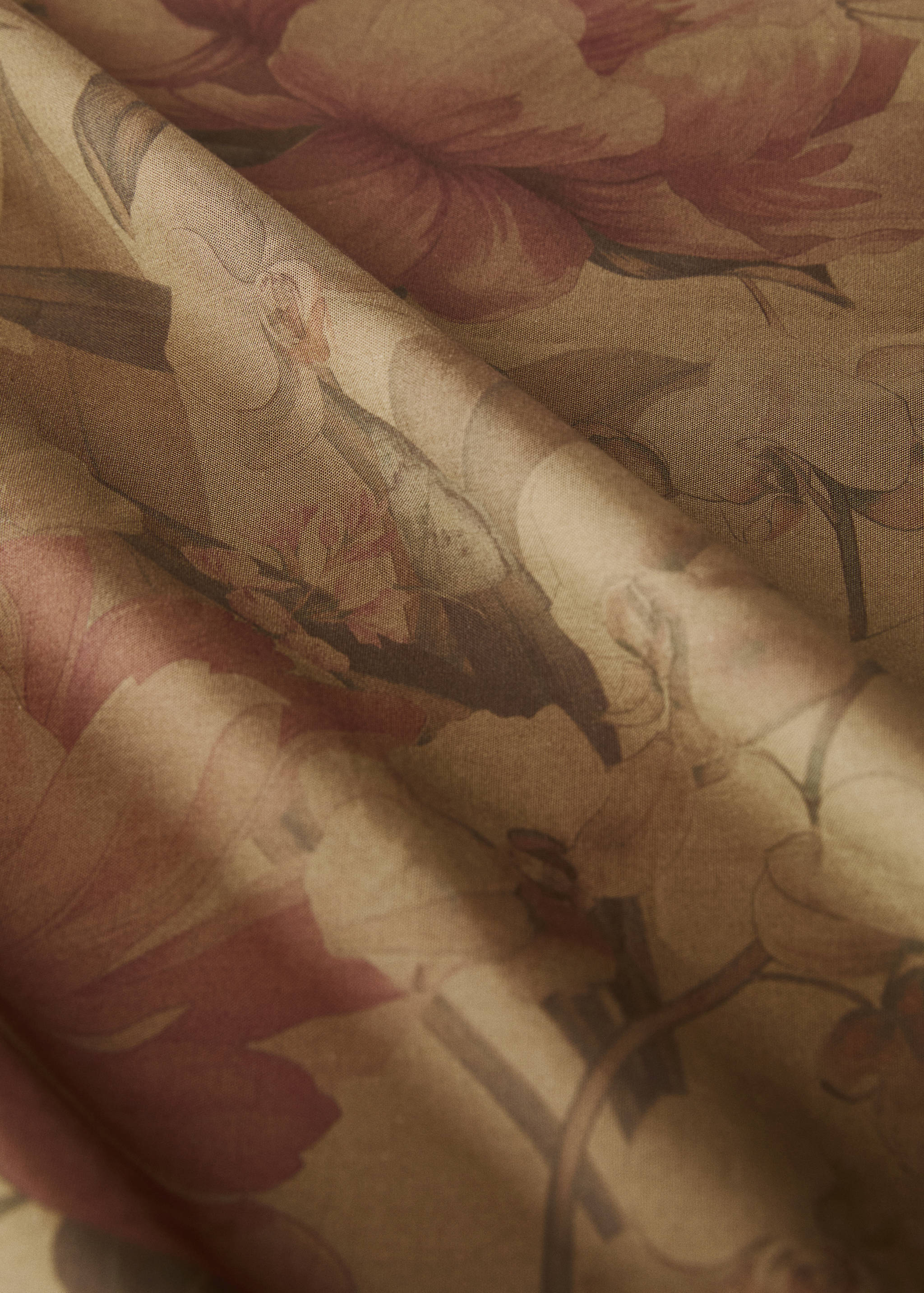 Cotton percale multi-coloured floral-print top sheet for 180/200cm bed - Details of the article 3