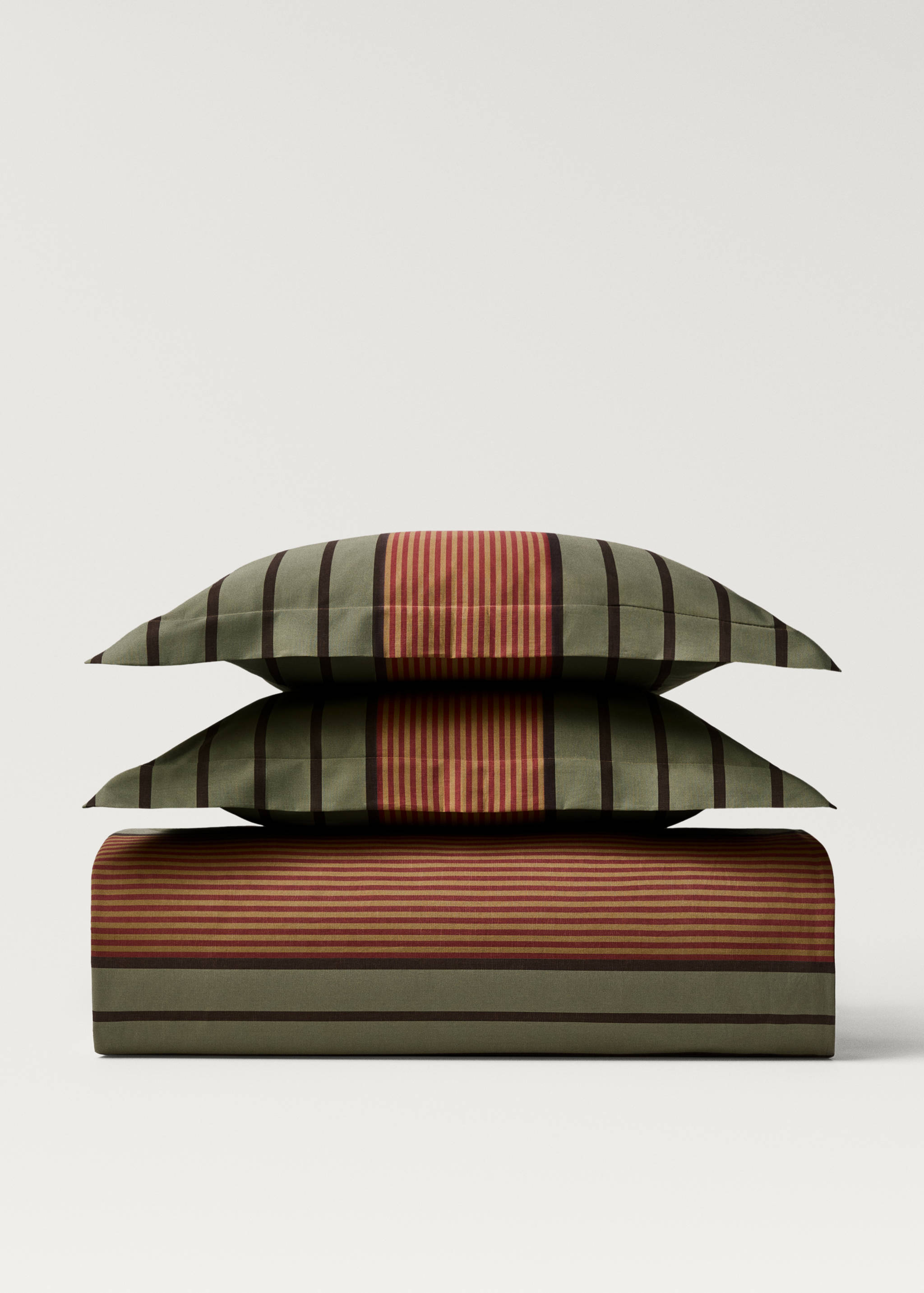 Cotton percale multi-striped duvet cover for 90 cm bed - Article without model