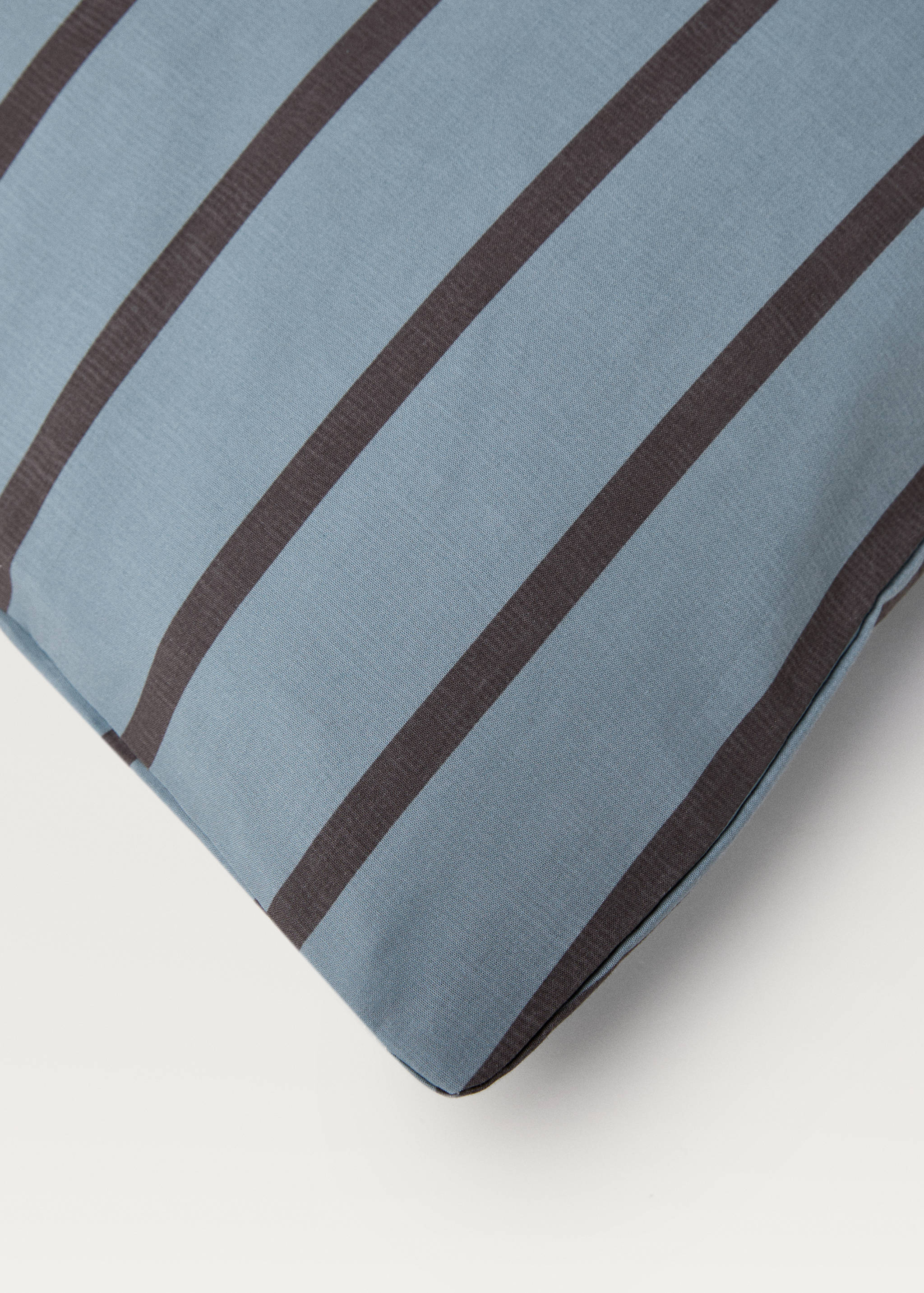 Cotton percale multi-striped duvet cover for 135/140 cm bed - Details of the article 1