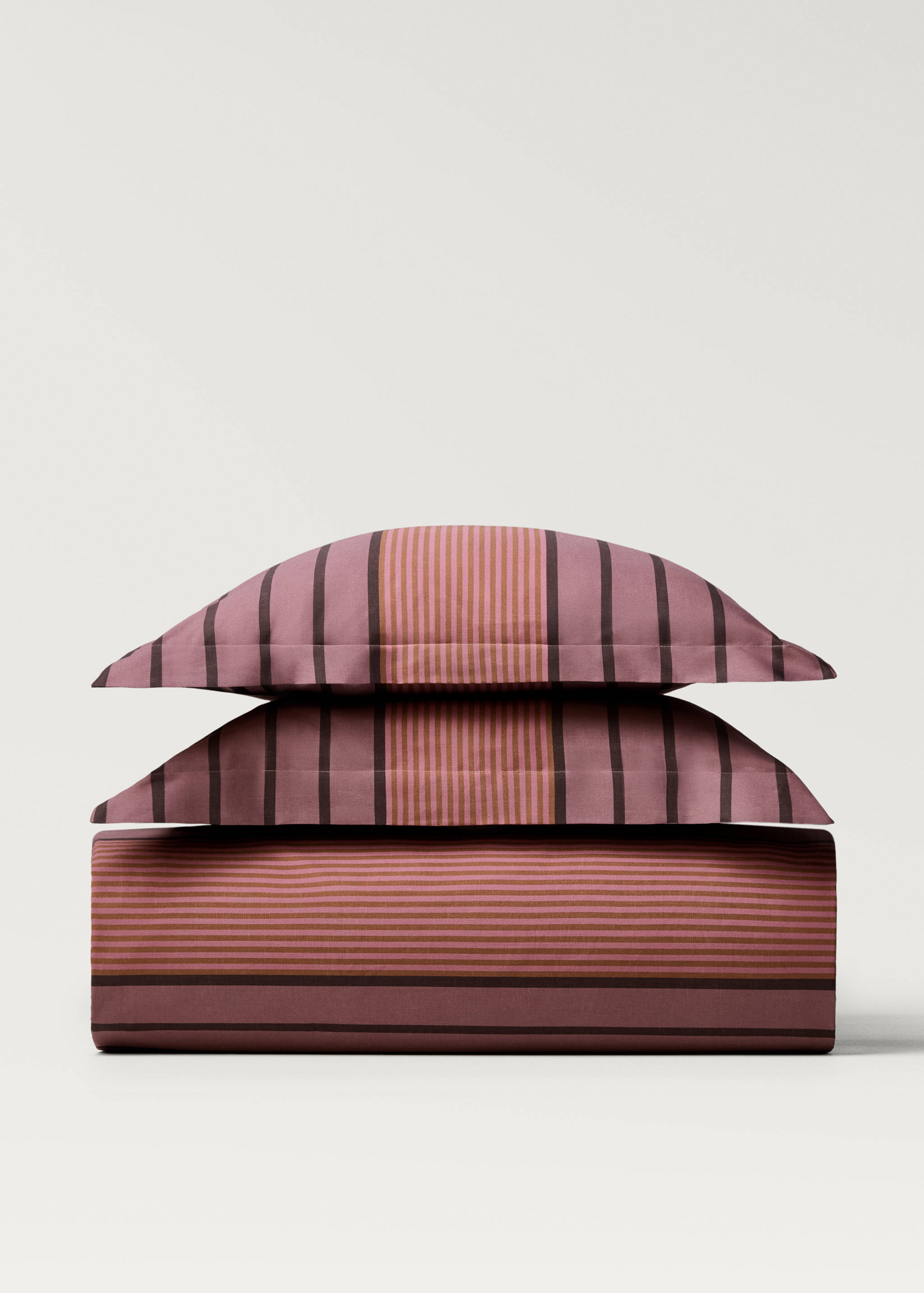 Cotton percale multi-striped duvet cover for 135/140 cm bed - Article without model