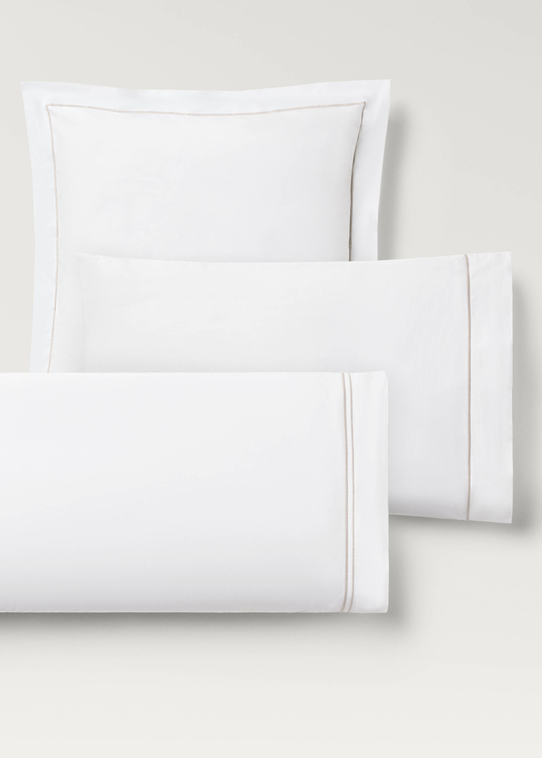 Two cotton percale pillowcases with scalloped detail 60x60 cm - Details of the article 4