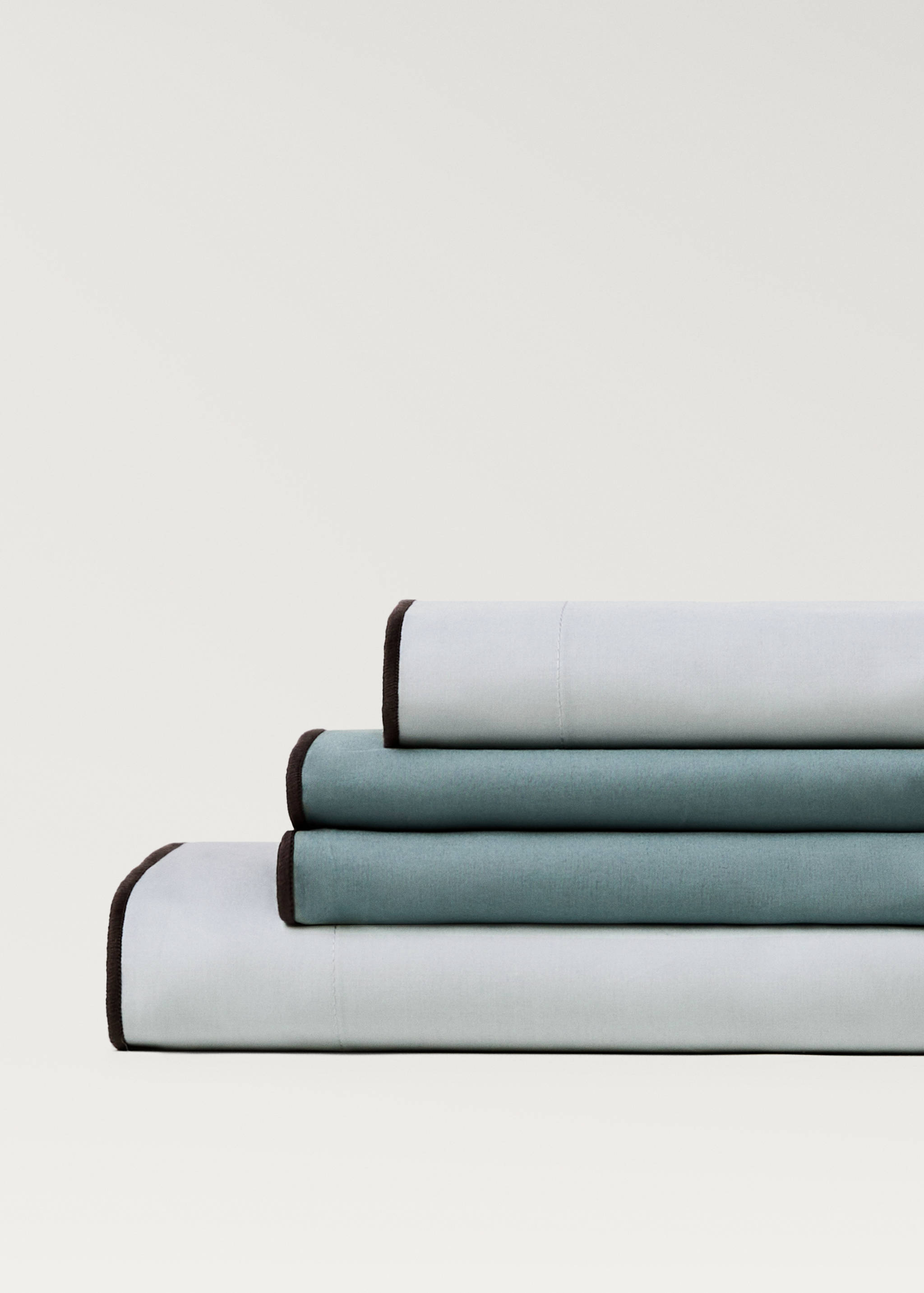 Oberlaken aus Baumwoll-Perkal mit Overlock-Saum für 180/200 cm Bett - Detail des Artikels 1
