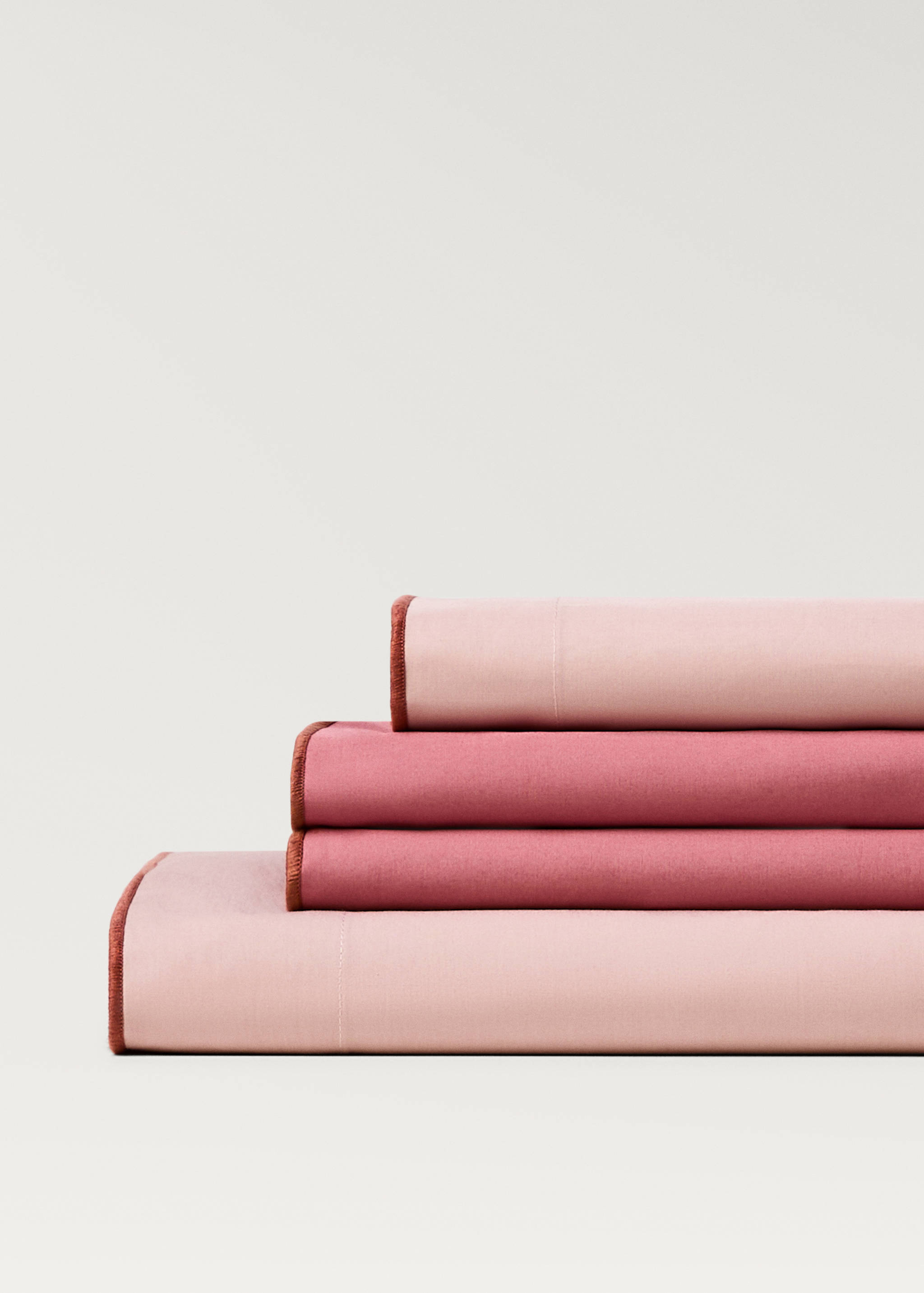 Oberlaken aus Baumwoll-Perkal mit Overlock-Saum für 180/200 cm Bett - Detail des Artikels 1