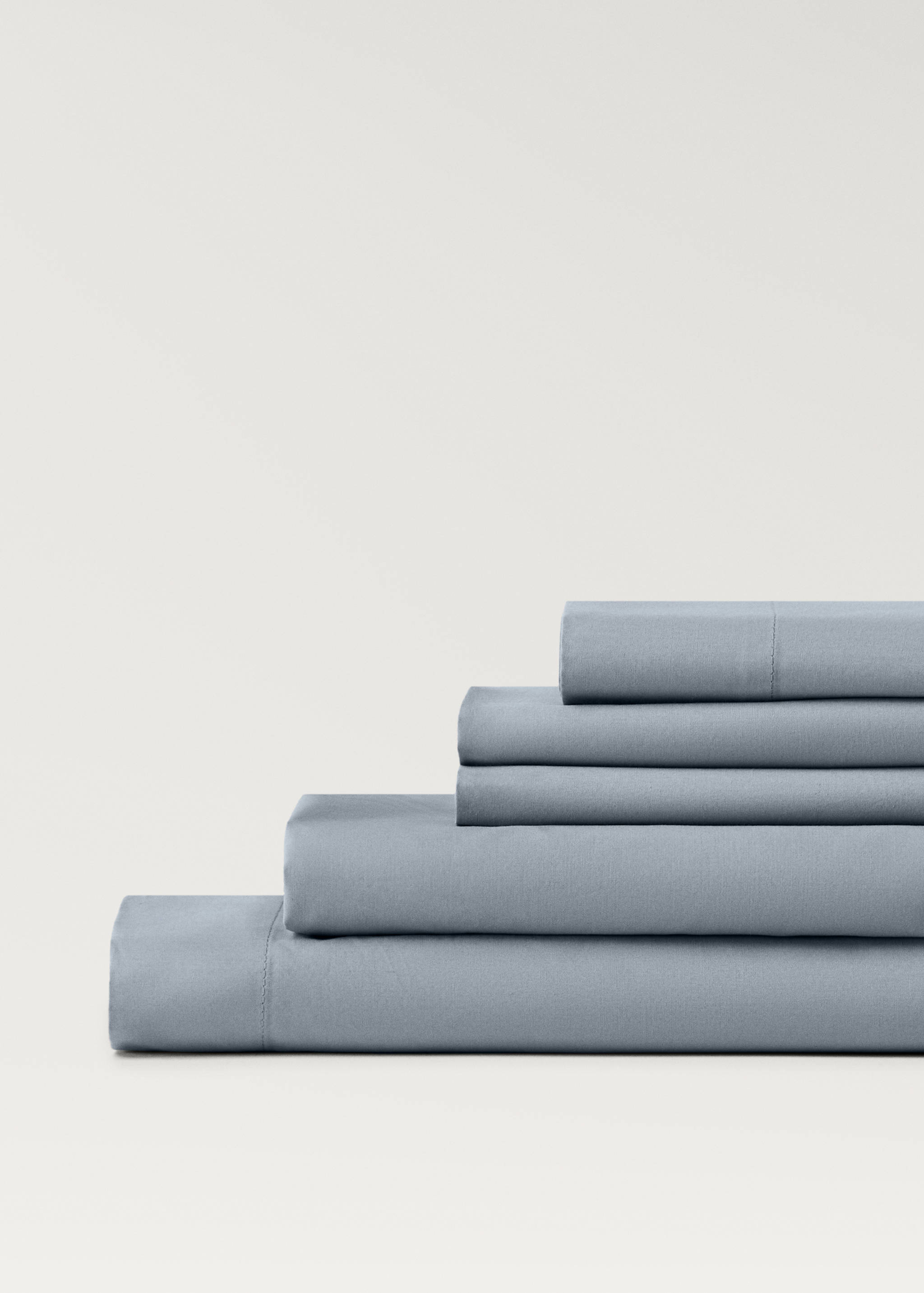 Cotton percale fitted sheet for 180/200 cm bed - Details of the article 1