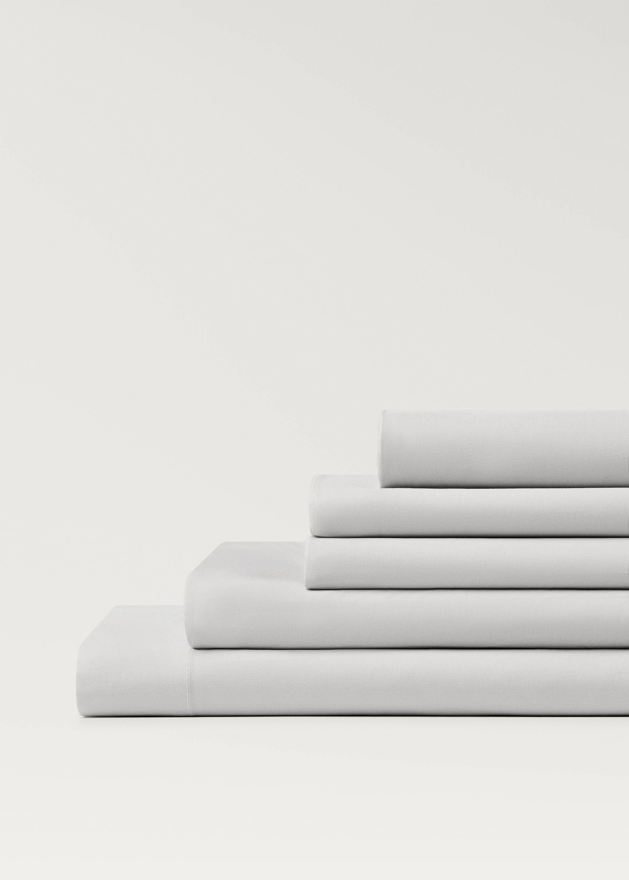 Cotton percale fitted sheet for 180/200 cm bed - Details of the article 1