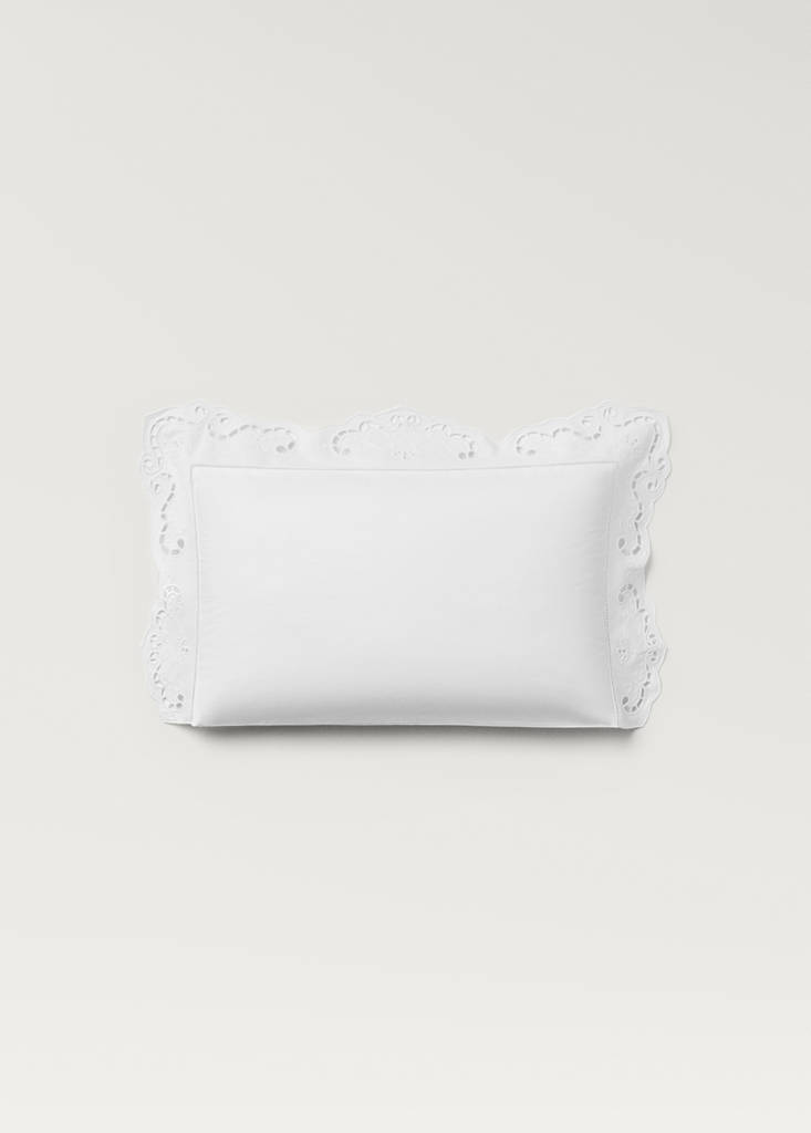 MANGO HOME - Taie d'oreiller en coton brodé ajouré 30x50 cm blanc - 30x50cm