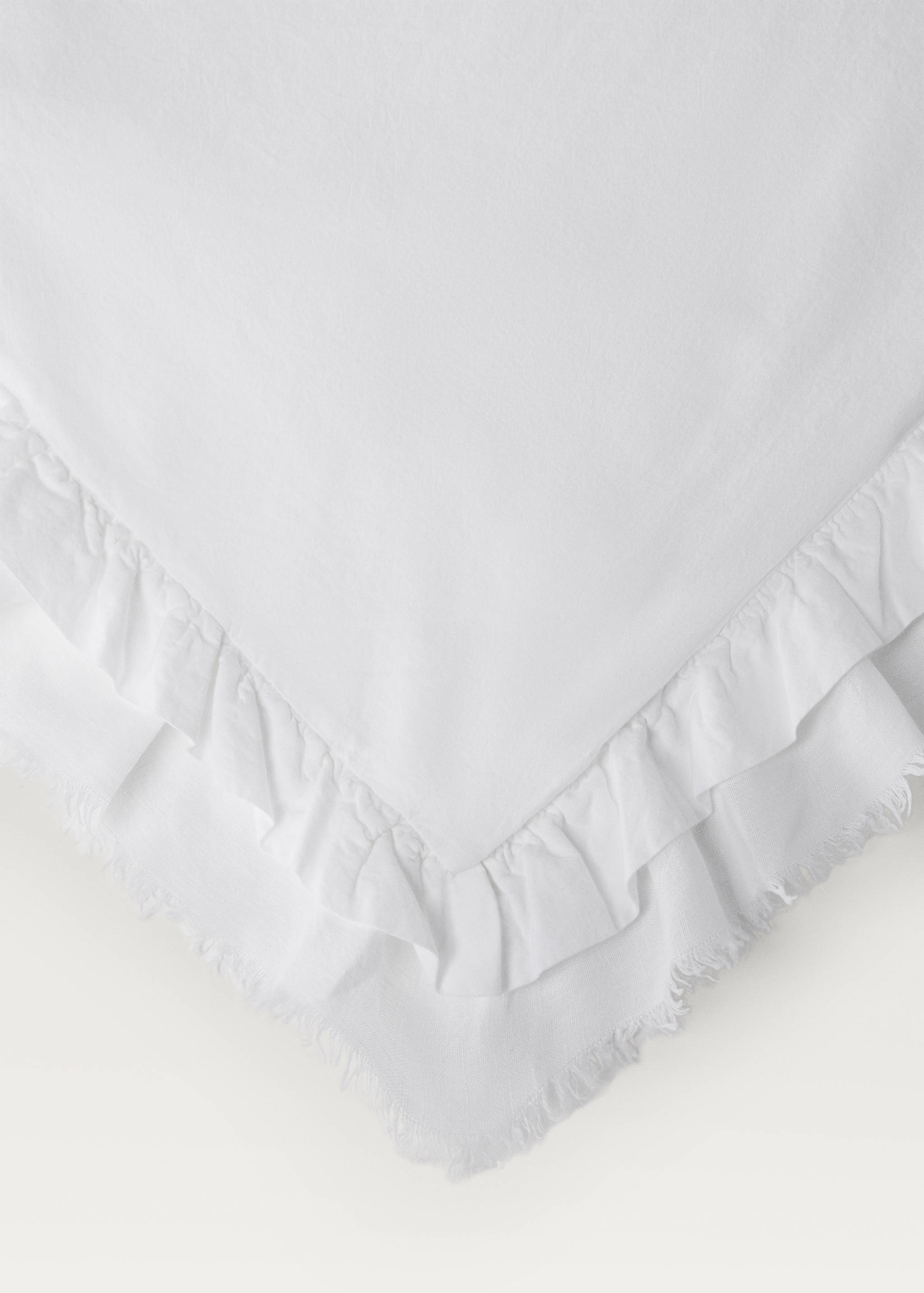 Washed cotton duvet cover with linen ruffle for 90 cm bed - Details of the article 1
