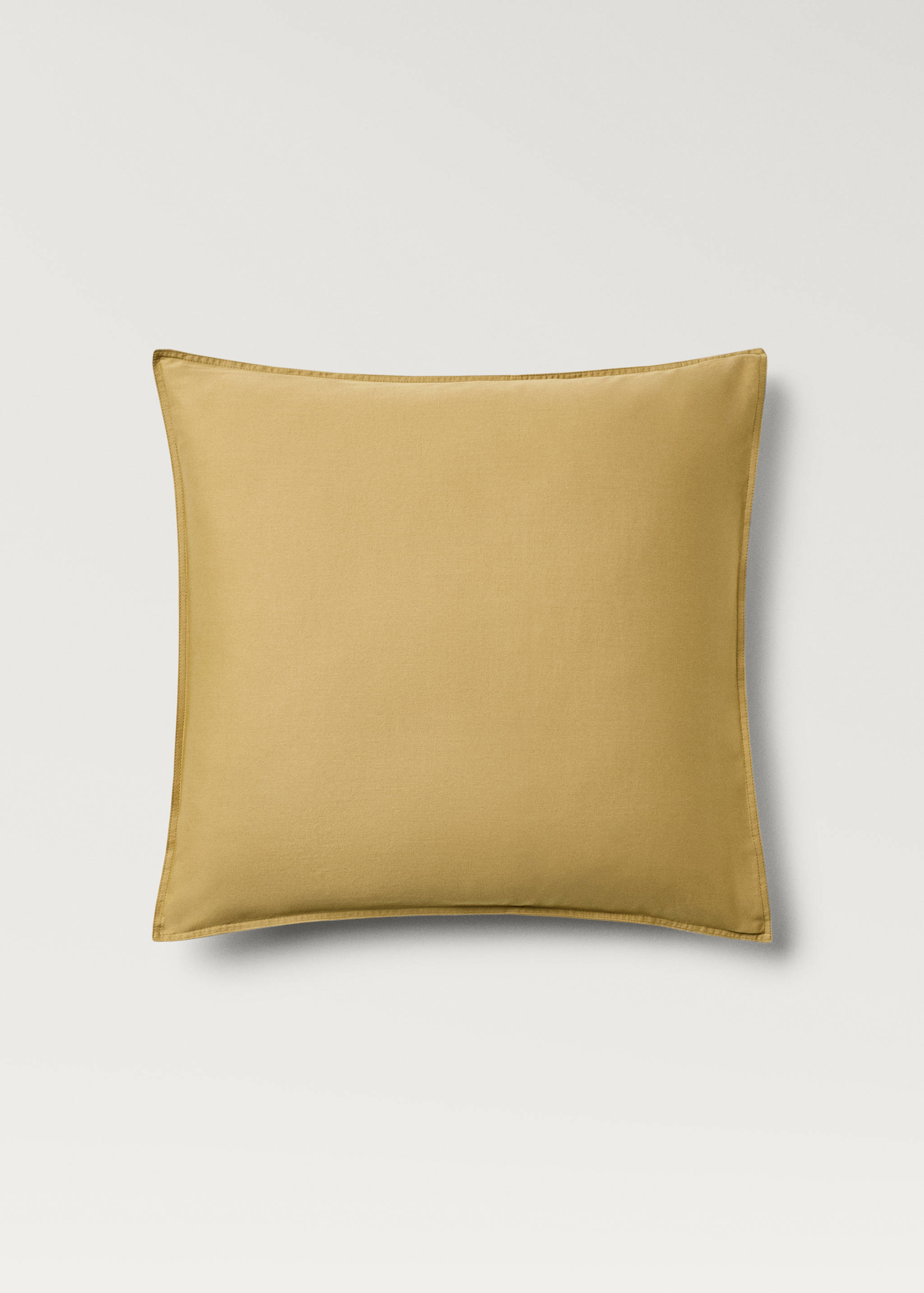 Zwei Kopfkissenbezüge aus gewaschener Baumwollsatin mit doppelter Steppnaht, 60 x 60 cm - Artikel ohne Model