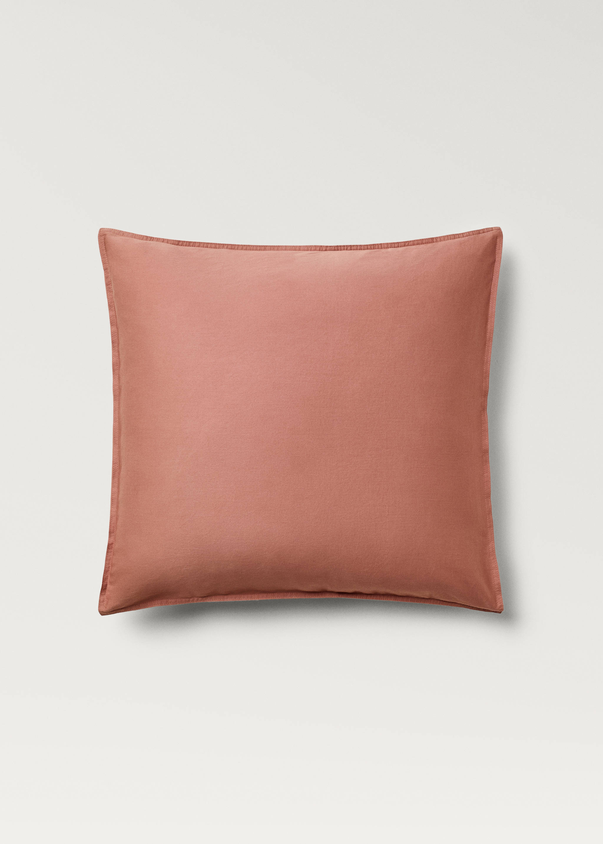 Zwei Kopfkissenbezüge aus gewaschener Baumwollsatin mit doppelter Steppnaht, 60 x 60 cm - Artikel ohne Model