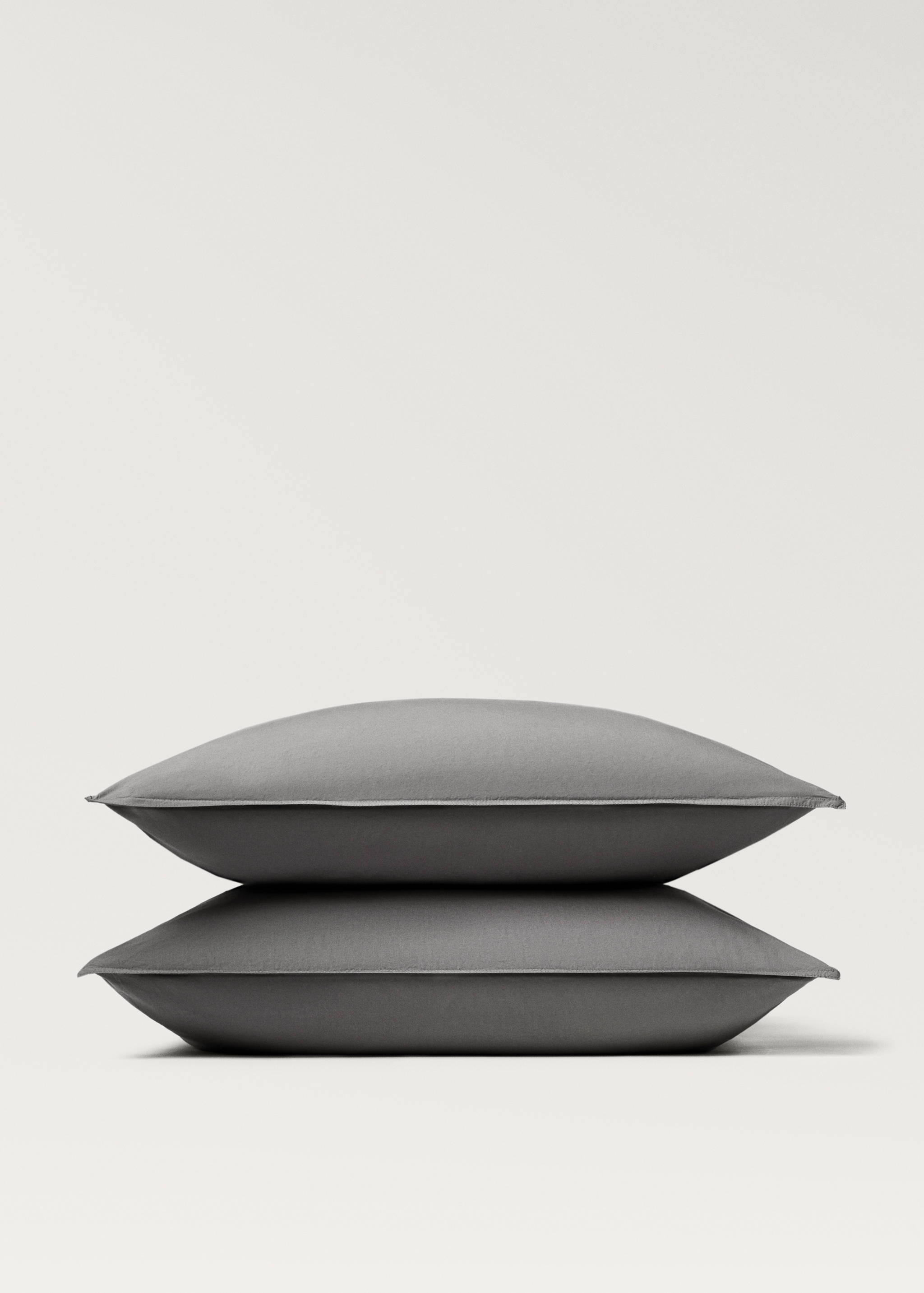 Two cotton poplin pillowcases with double stitching 60x60 cm - Details of the article 3