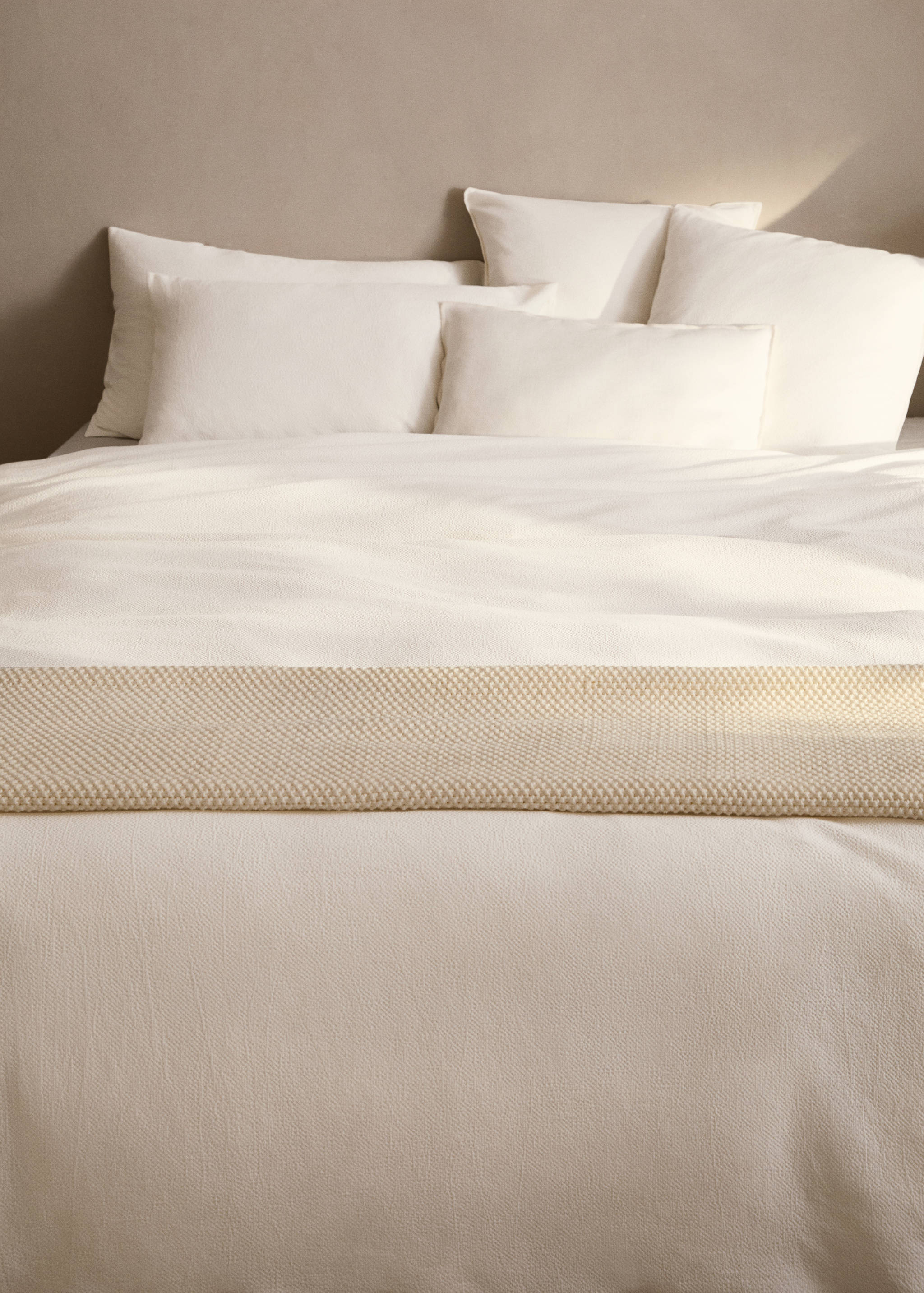 Cotton percale textured duvet cover for 150/160 cm bed - Details of the article 7