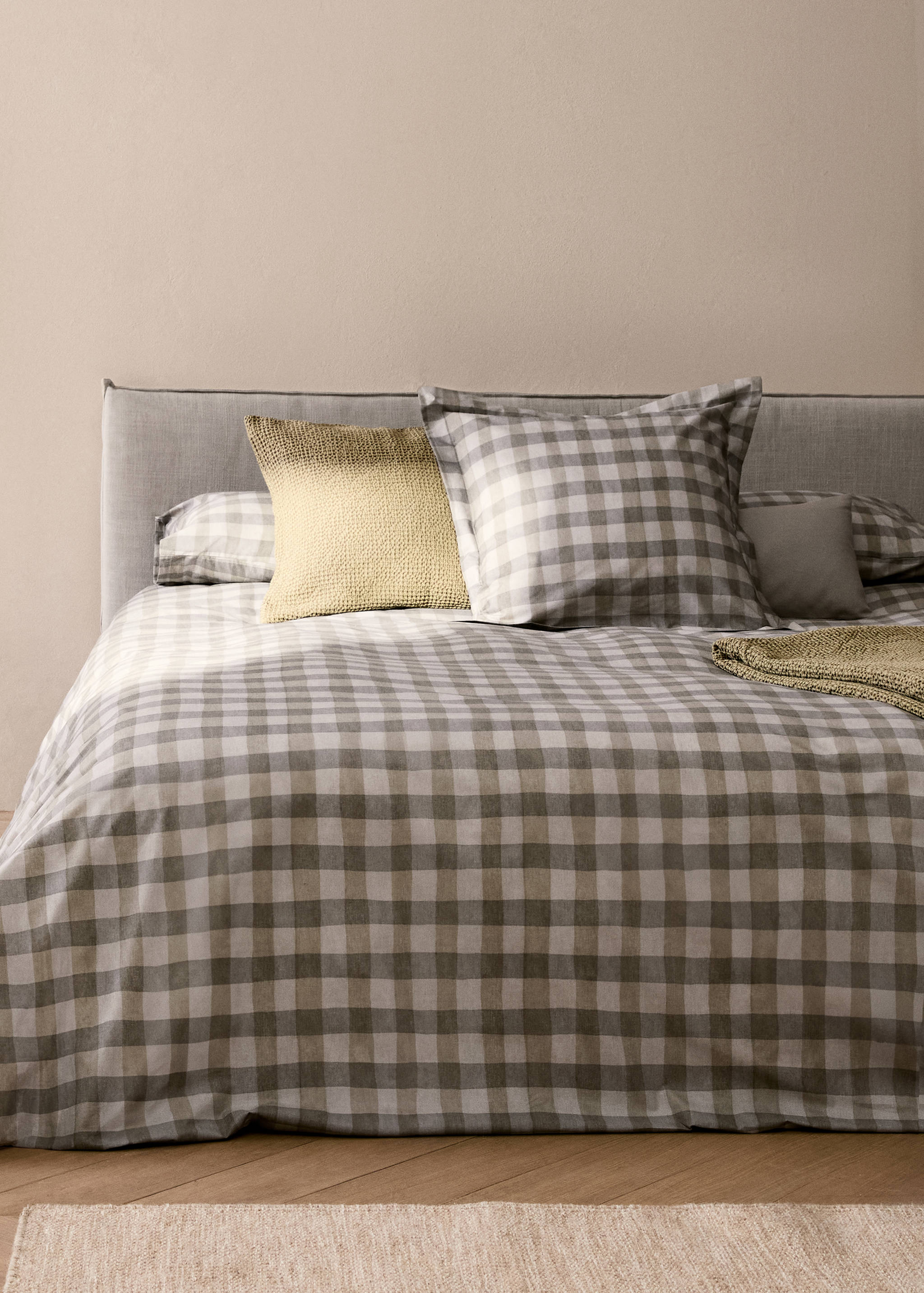 Funda nórdica algodón percal cuadros cama 150/160 cm - Plano general