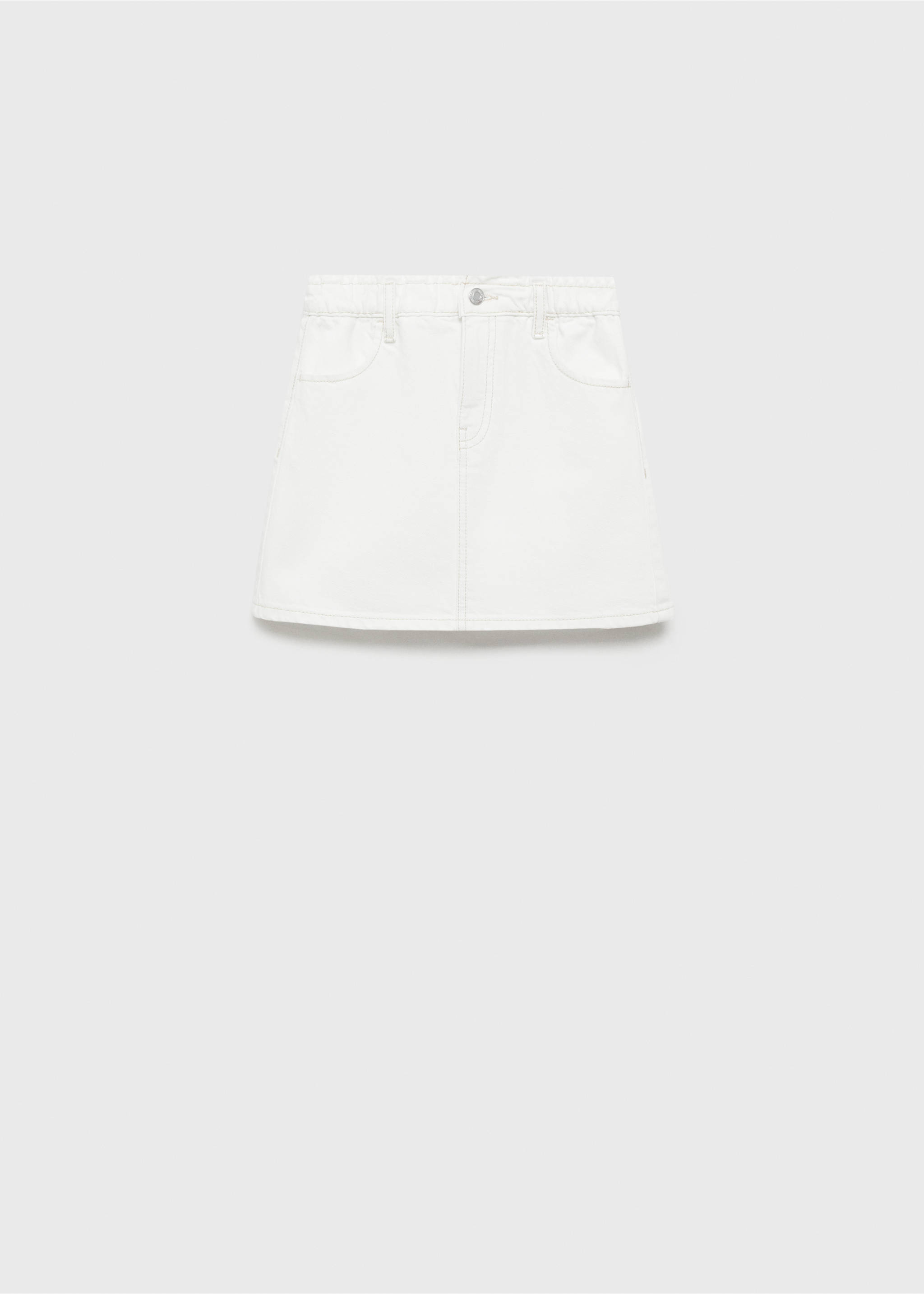 Denim mini-skirt - Article without model, White. Ref: 87013271-00.